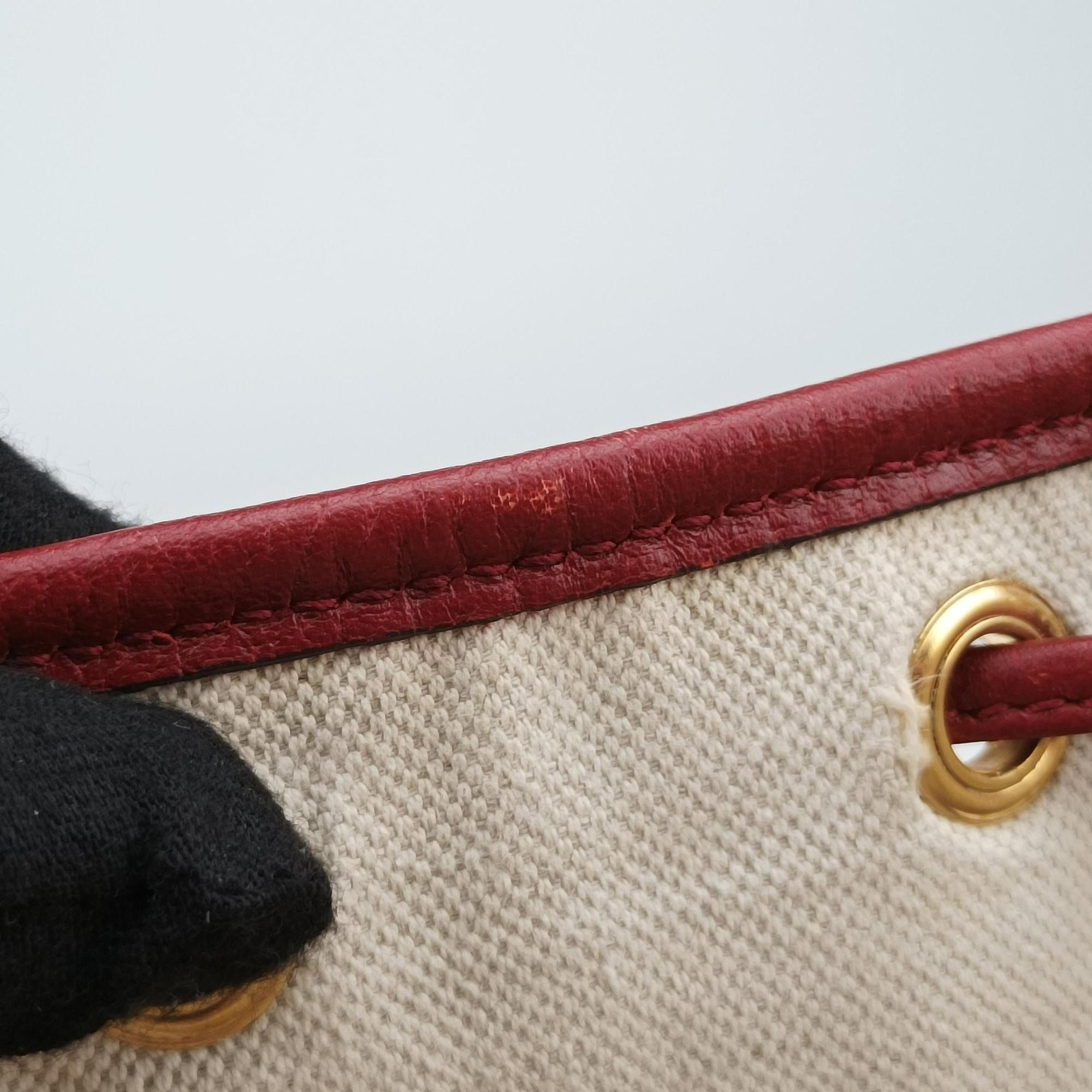Pre-owned Gucci Doraemon collaboration Brown x red PVC coated canvas×Leather 655597 shoulderbag | stylenewstar