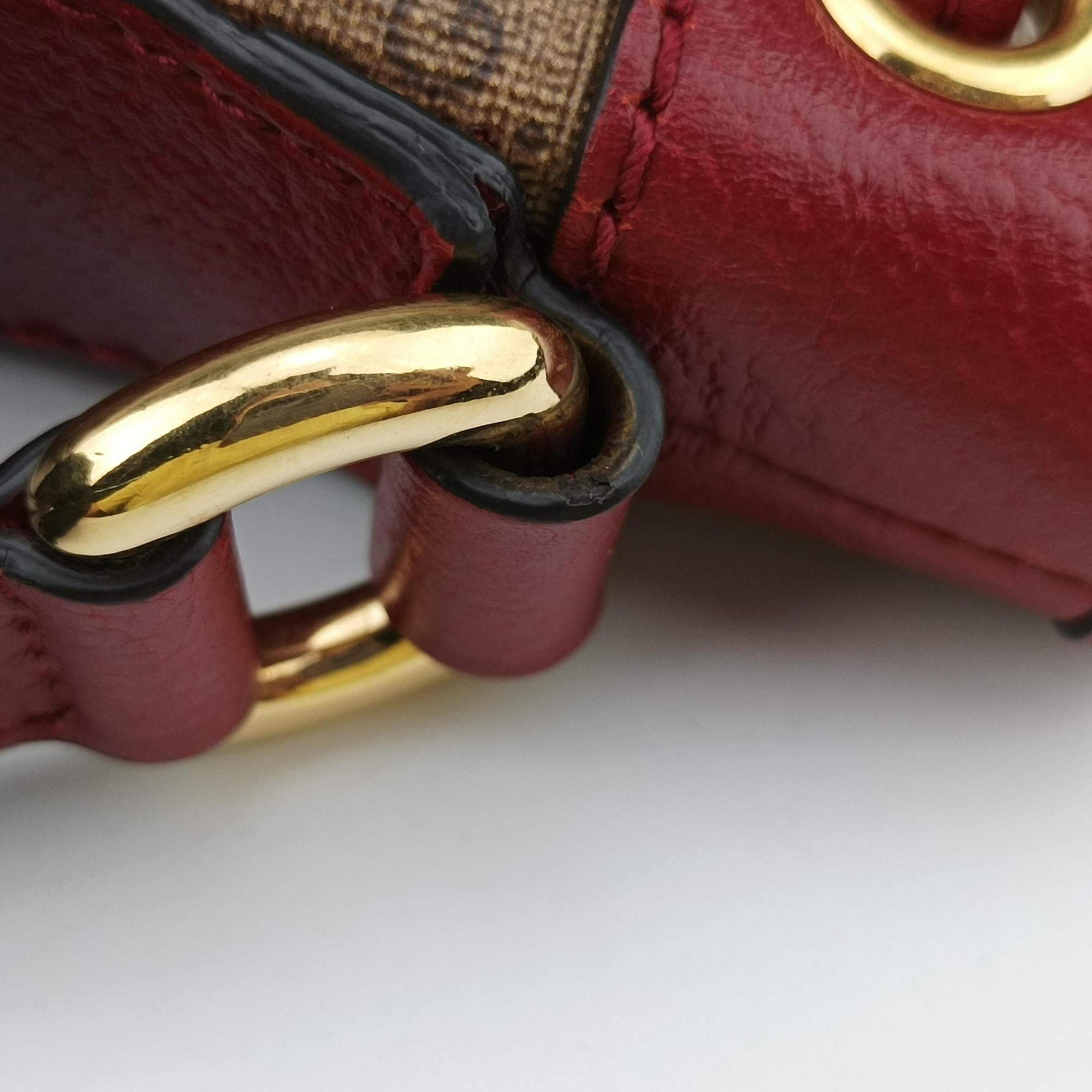 Pre-owned Gucci Doraemon collaboration Brown x red PVC coated canvas×Leather 655597 shoulderbag | stylenewstar