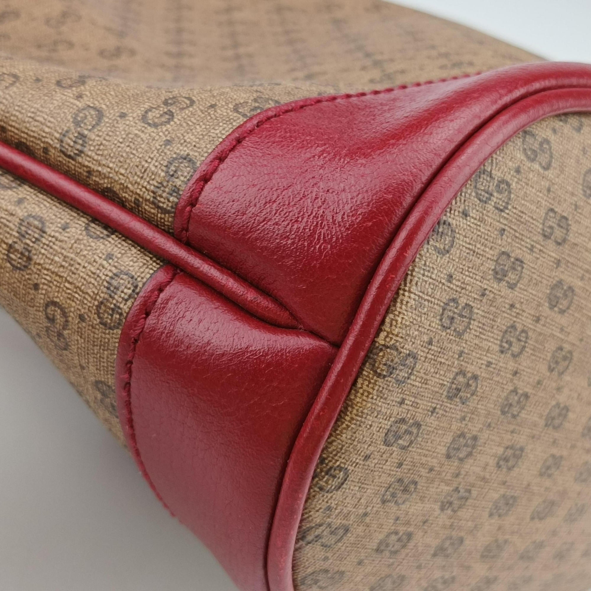 Pre-owned Gucci Doraemon collaboration Brown x red PVC coated canvas×Leather 655597 shoulderbag | stylenewstar