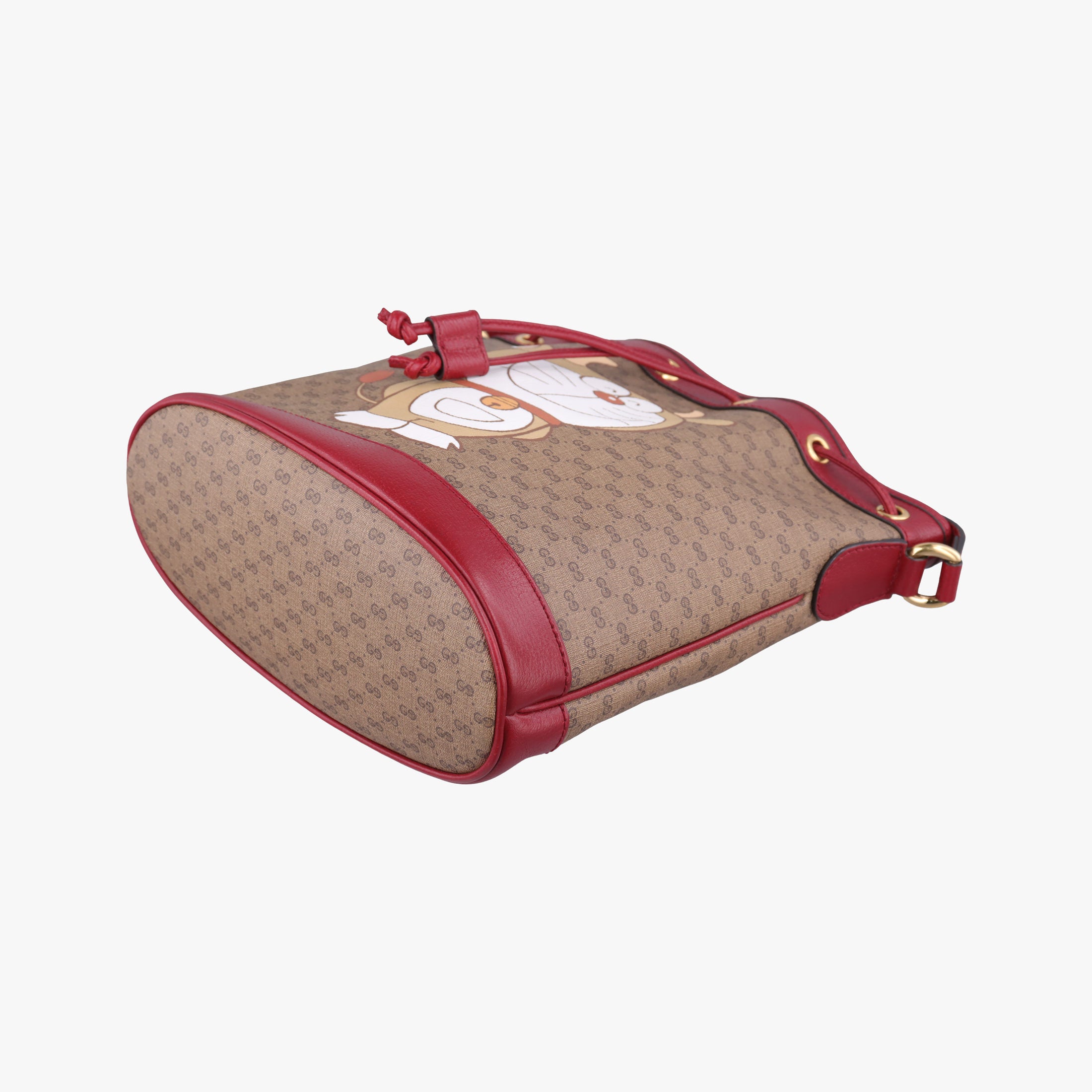 Pre-owned Gucci Doraemon collaboration Brown x red PVC coated canvas×Leather 655597 shoulderbag | stylenewstar