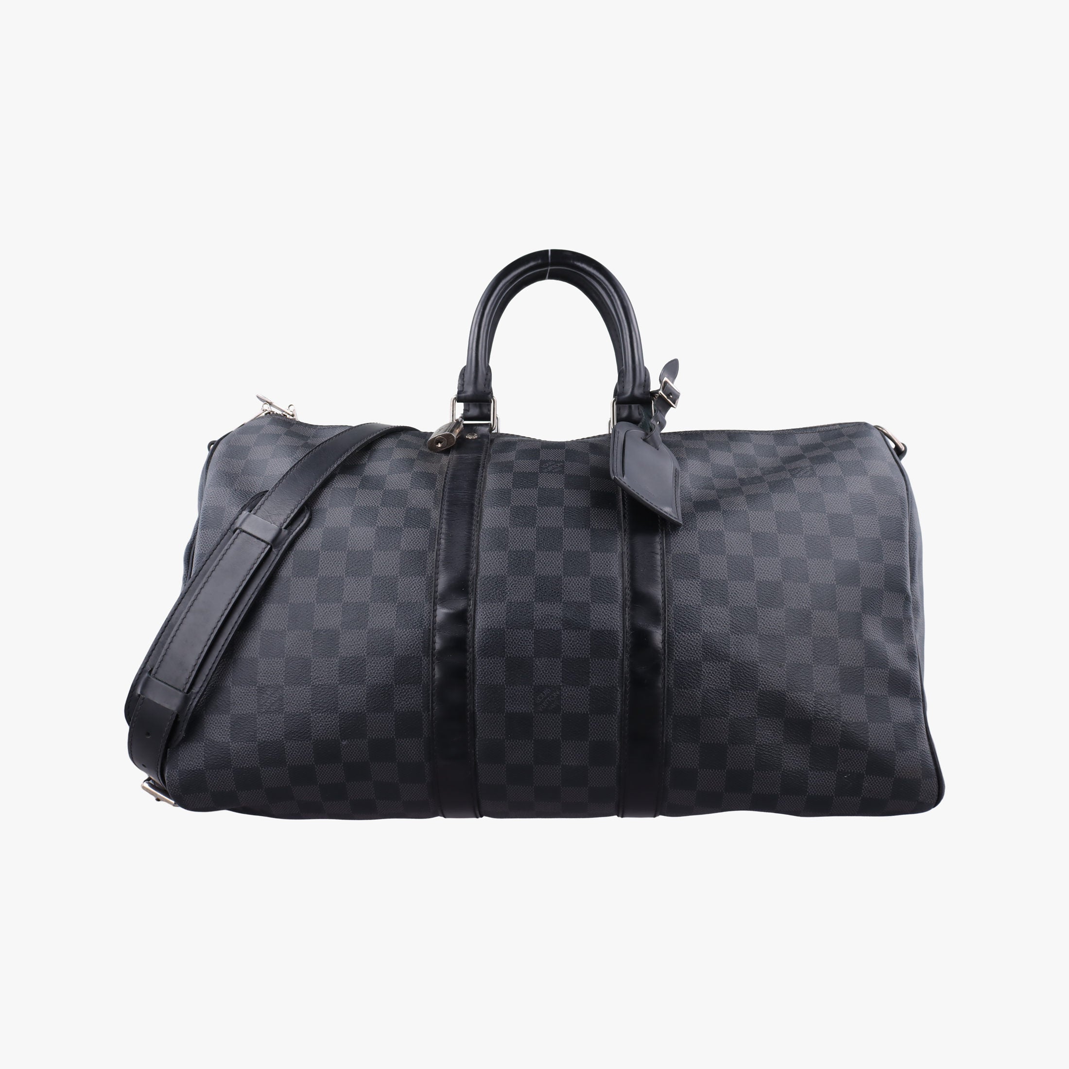Pre-owned Louis Vuitton Keepall Bandouliere 45 Noir Damier Graphite Canvas M40569 shoulderbag | stylenewstar
