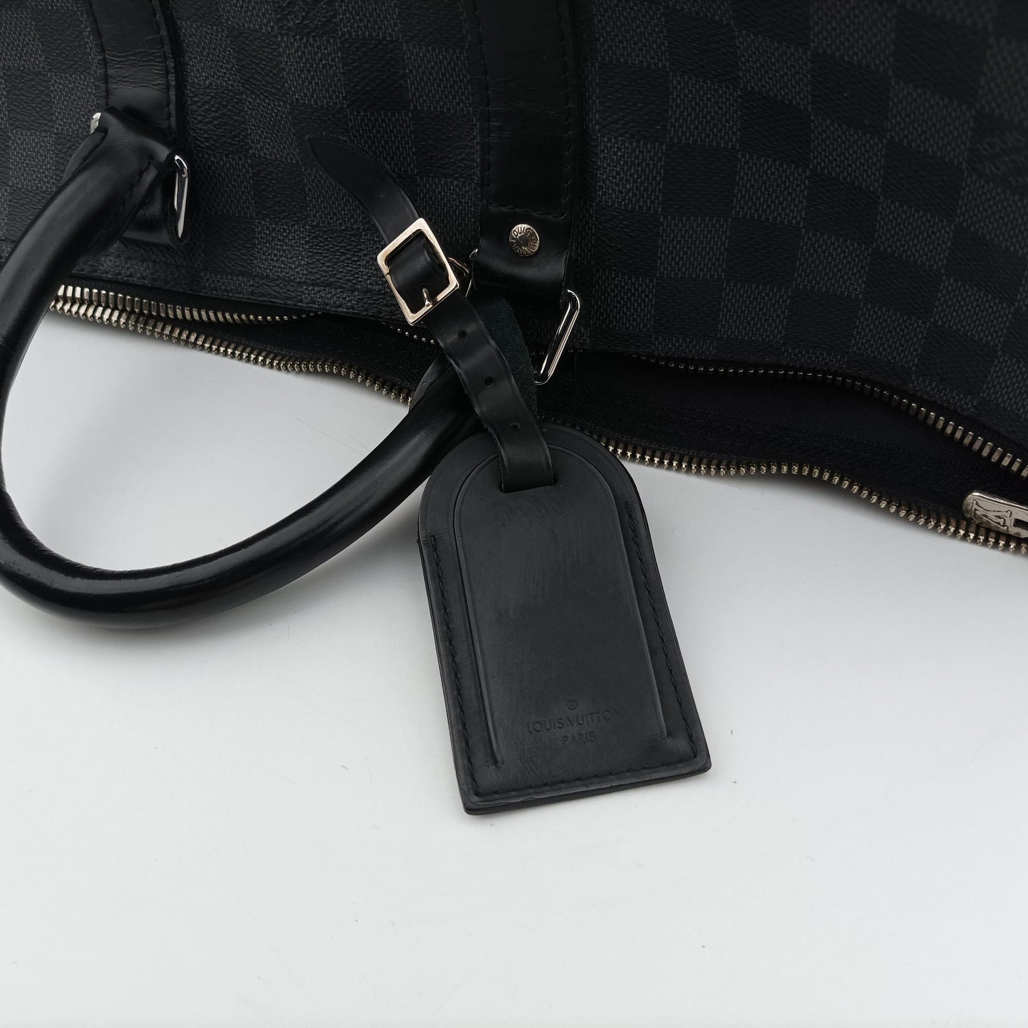 Pre-owned Louis Vuitton Keepall Bandouliere 45 Noir Damier Graphite Canvas M40569 shoulderbag | stylenewstar