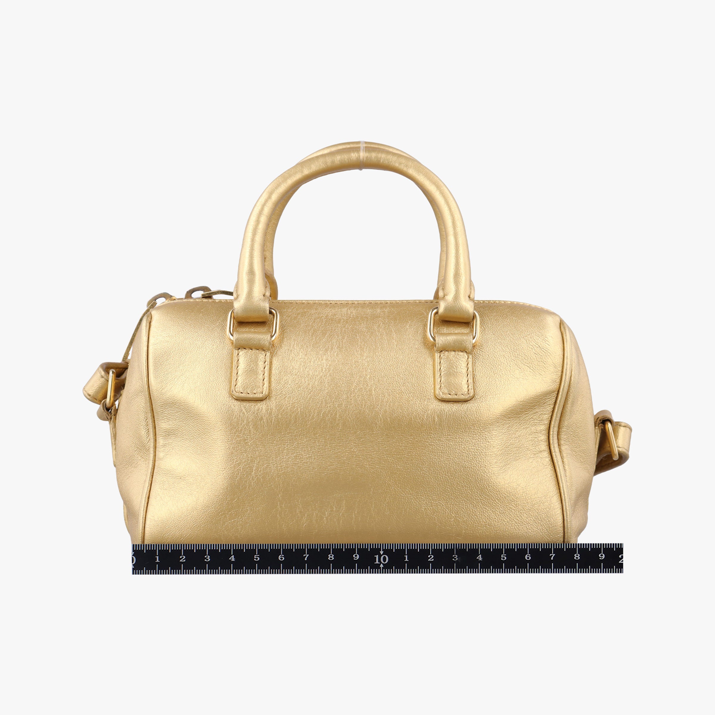 Pre-owned Yves Saint Laurent CLASSIC BABY DUFFLE Golden Leather 340238 shoulderbag | stylenewstar