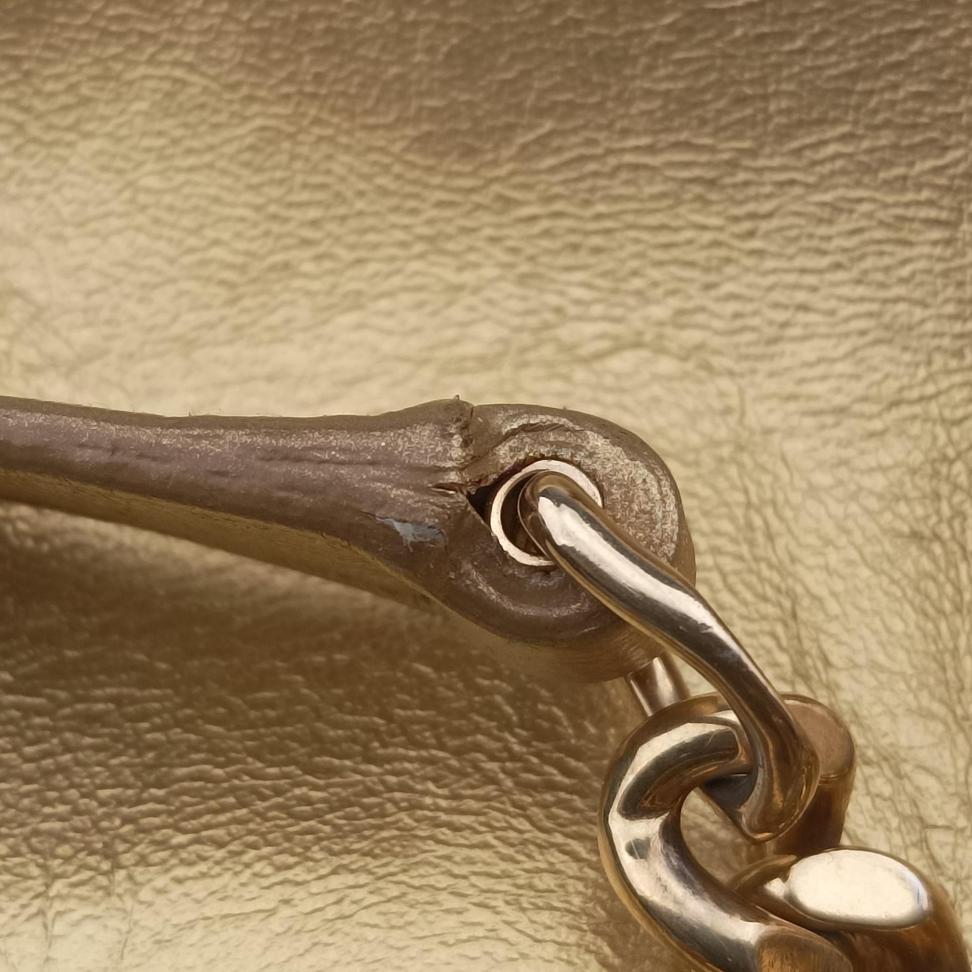 Pre-owned Yves Saint Laurent CLASSIC BABY DUFFLE Golden Leather 340238 shoulderbag | stylenewstar