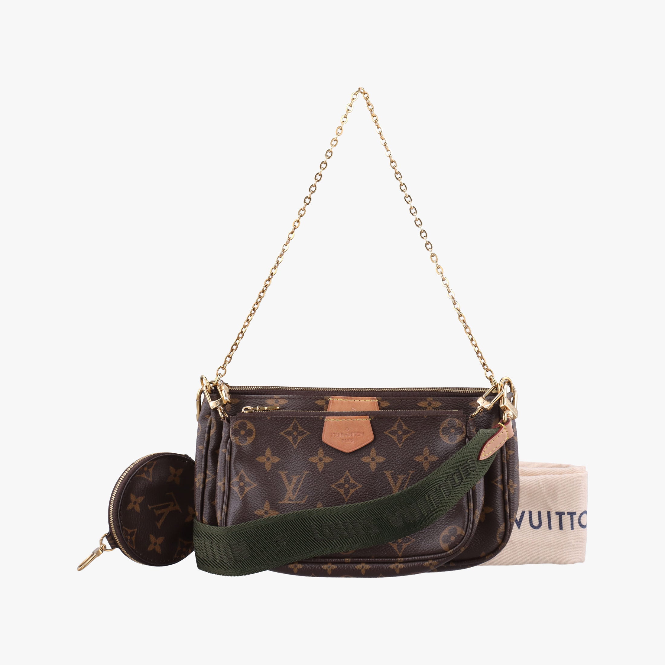 Pre-owned Louis Vuitton MULTI POCHETTE ACCESSOIRES  Brown × Khaki Monogram Canvas M44840 shoulderbag | stylenewstar