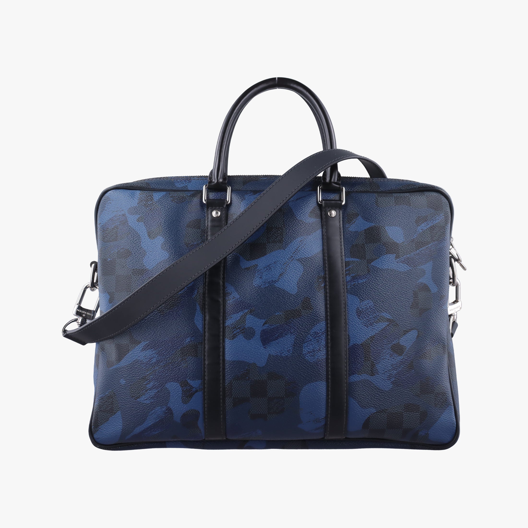 Pre-owned Louis Vuitton Porte Documents VoyagePM Blue Camouflage Damier Cobalt Canvas N41507 shoulderbag | stylenewstar