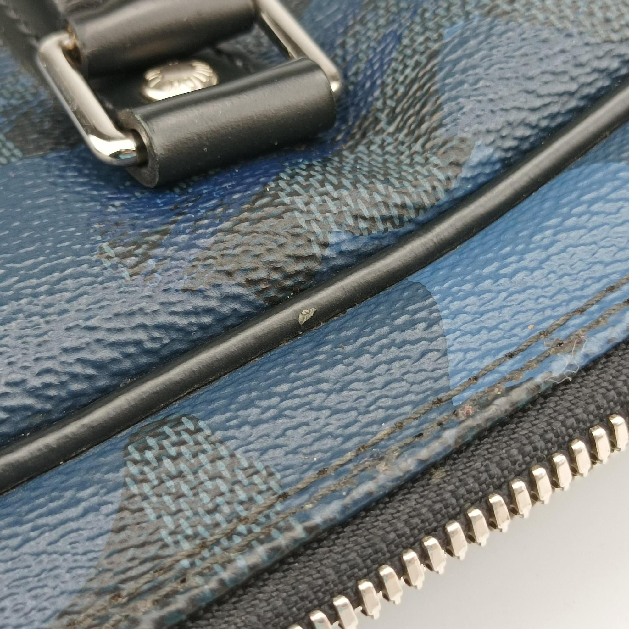 Pre-owned Louis Vuitton Porte Documents VoyagePM Blue Camouflage Damier Cobalt Canvas N41507 shoulderbag | stylenewstar