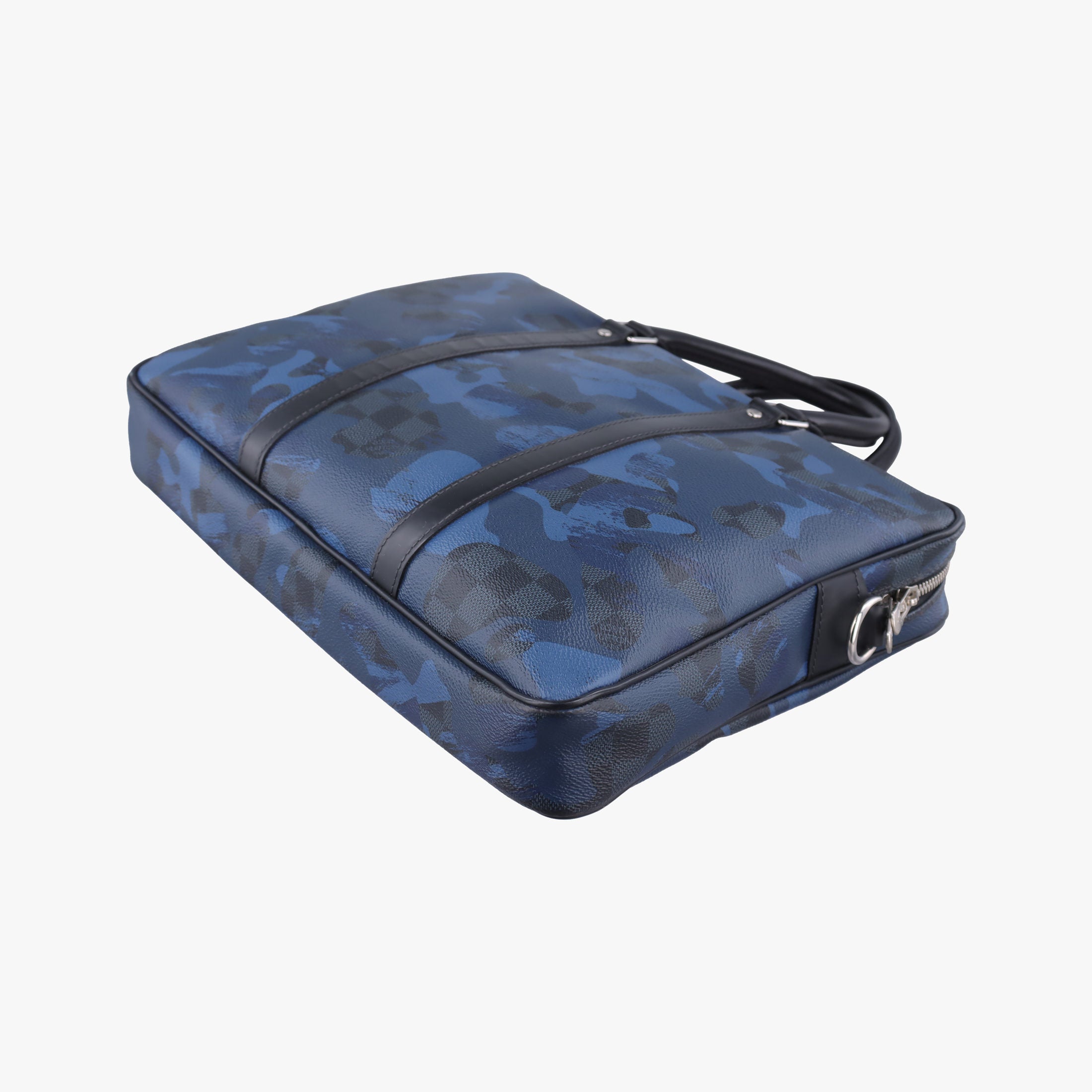 Pre-owned Louis Vuitton Porte Documents VoyagePM Blue Camouflage Damier Cobalt Canvas N41507 shoulderbag | stylenewstar
