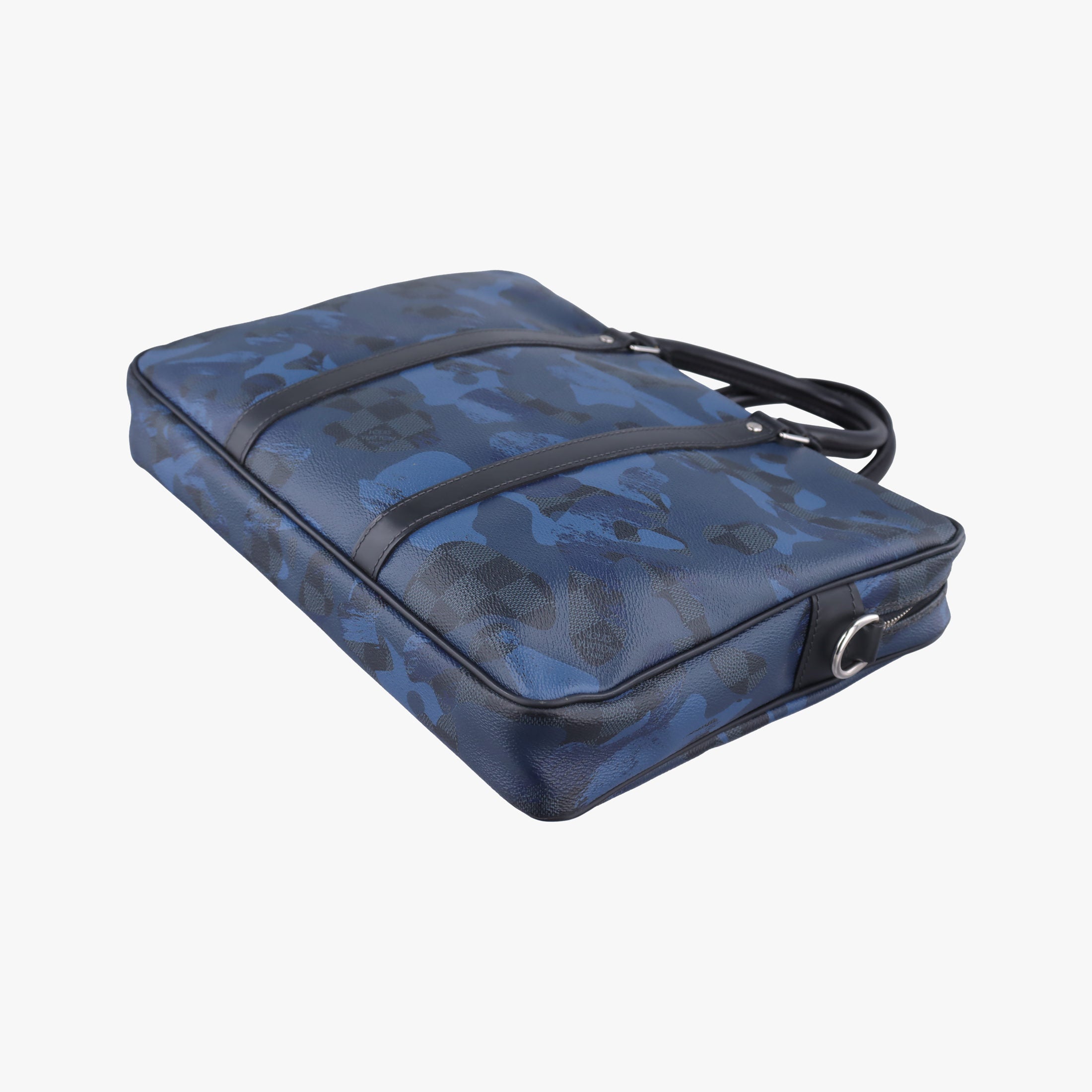Pre-owned Louis Vuitton Porte Documents VoyagePM Blue Camouflage Damier Cobalt Canvas N41507 shoulderbag | stylenewstar