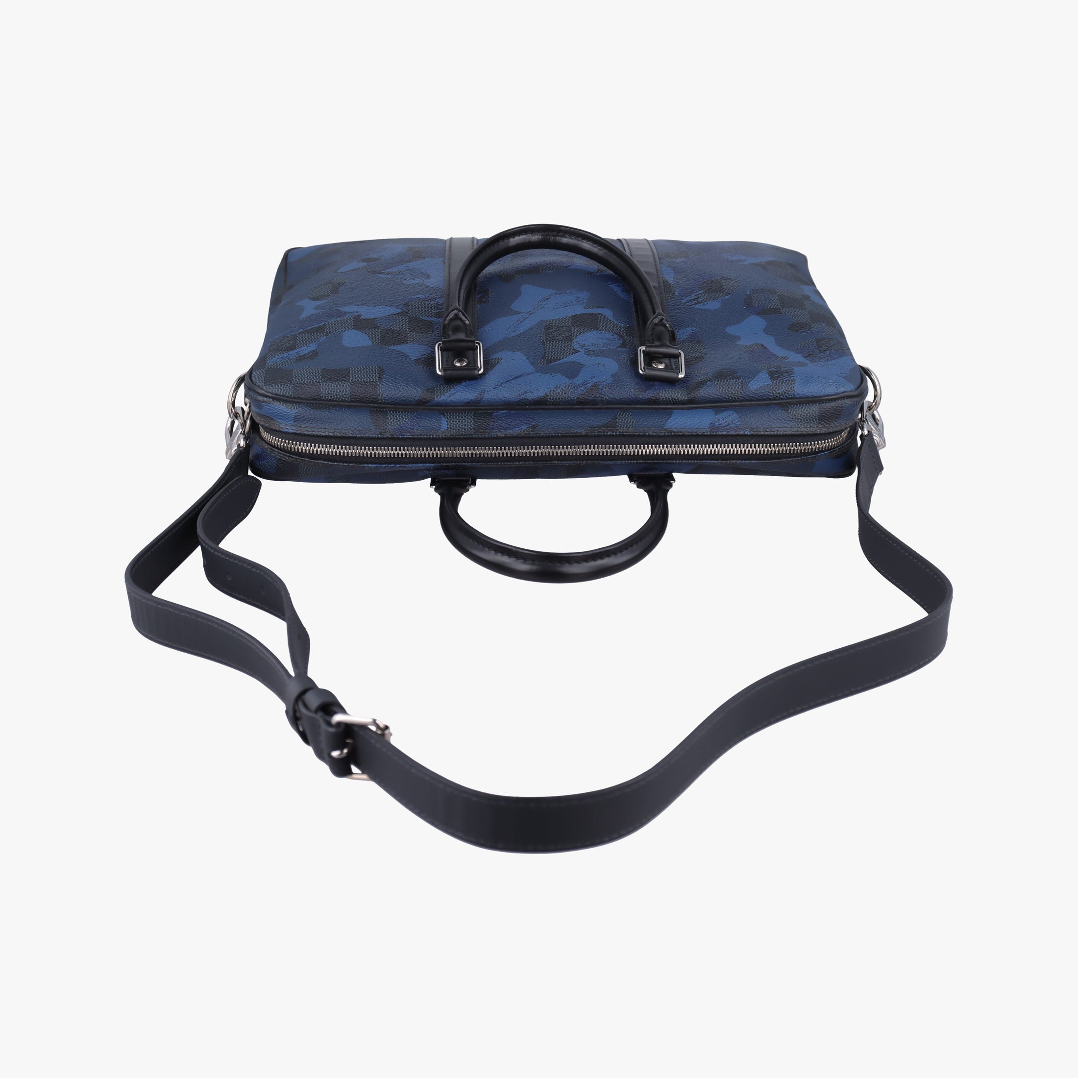 Pre-owned Louis Vuitton Porte Documents VoyagePM Blue Camouflage Damier Cobalt Canvas N41507 shoulderbag | stylenewstar