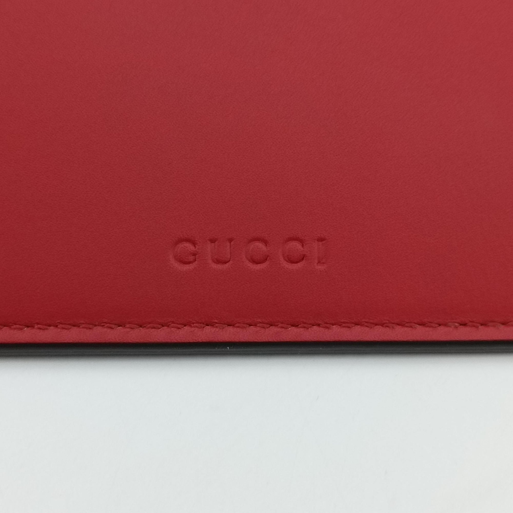 Pre-owned Gucci Ghost Red Leather 445597 clutchbag | stylenewstar