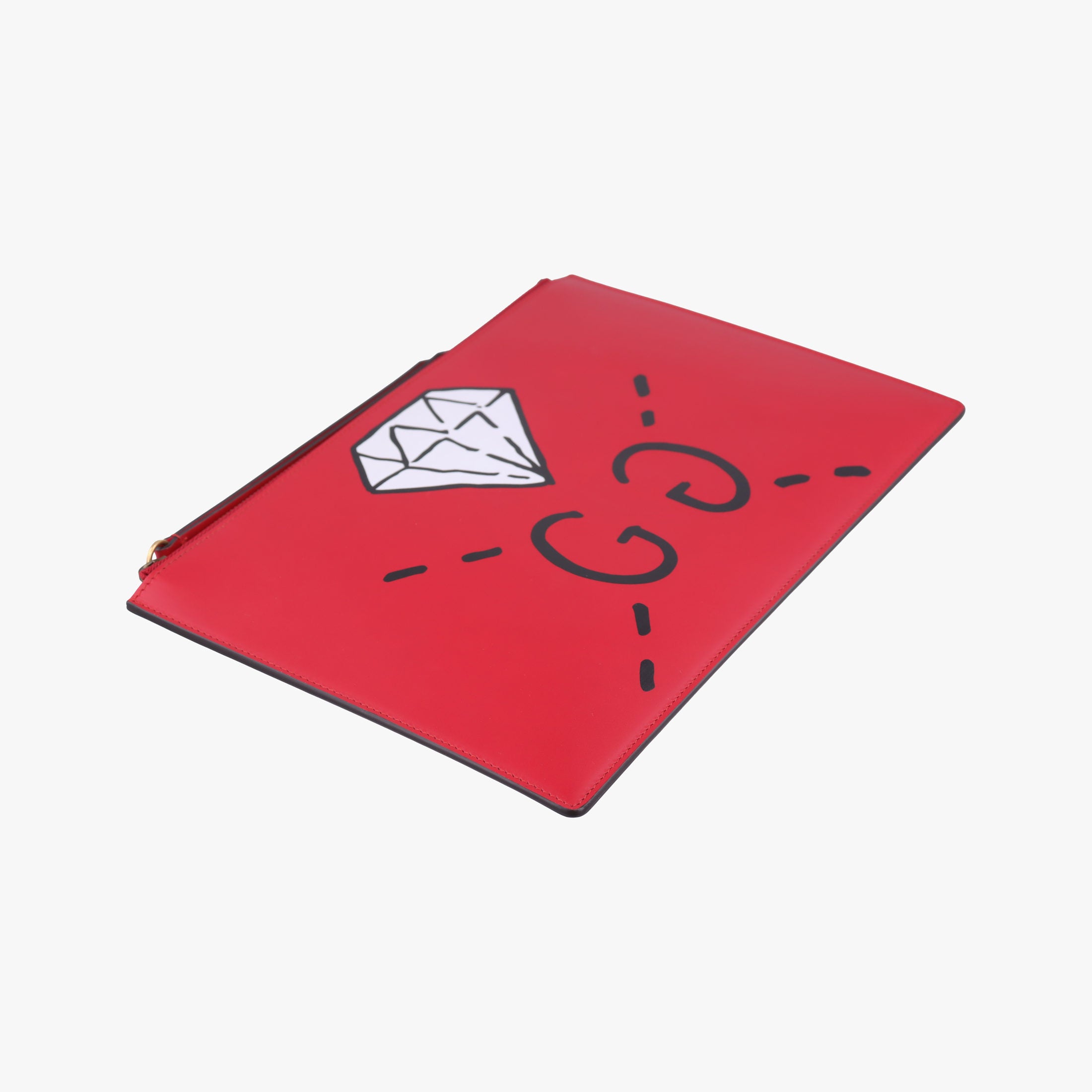 Pre-owned Gucci Ghost Red Leather 445597 clutchbag | stylenewstar