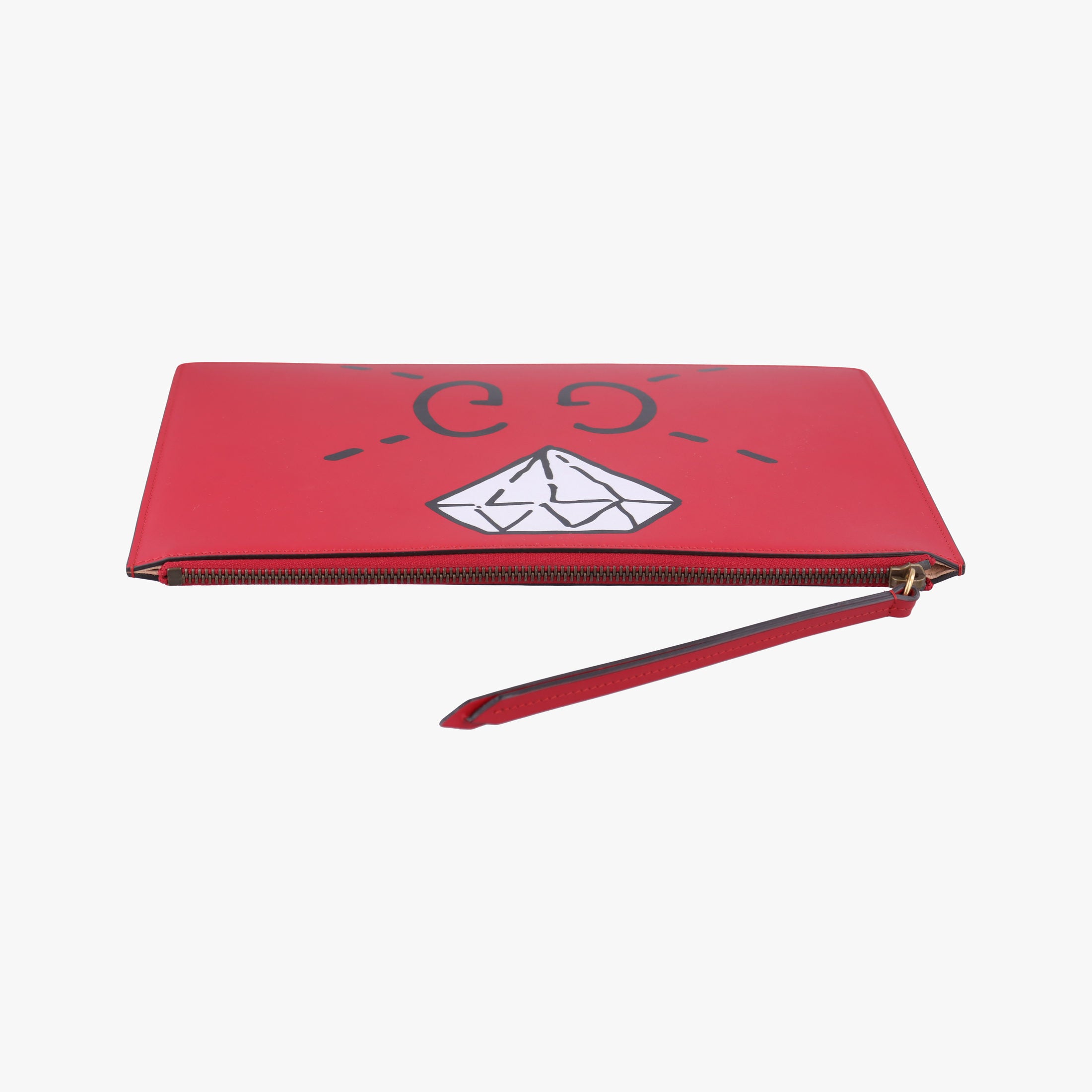 Pre-owned Gucci Ghost Red Leather 445597 clutchbag | stylenewstar