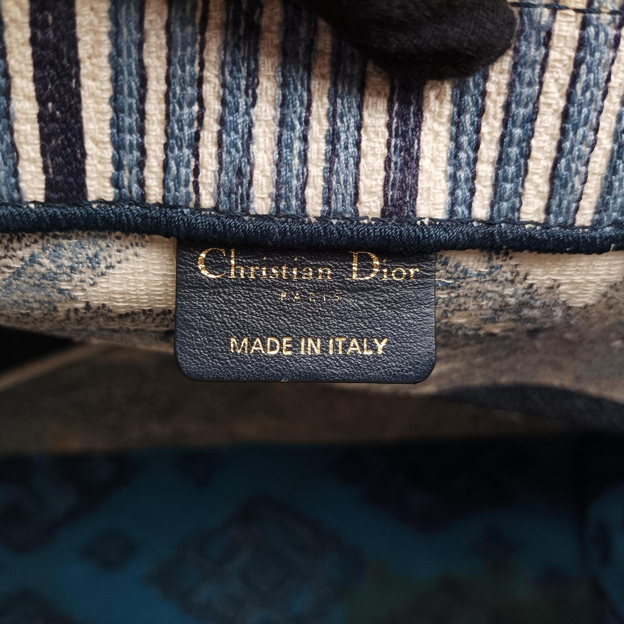 Pre-owned Christian Dior Book Tote Navy Jacquard  handbag | stylenewstar