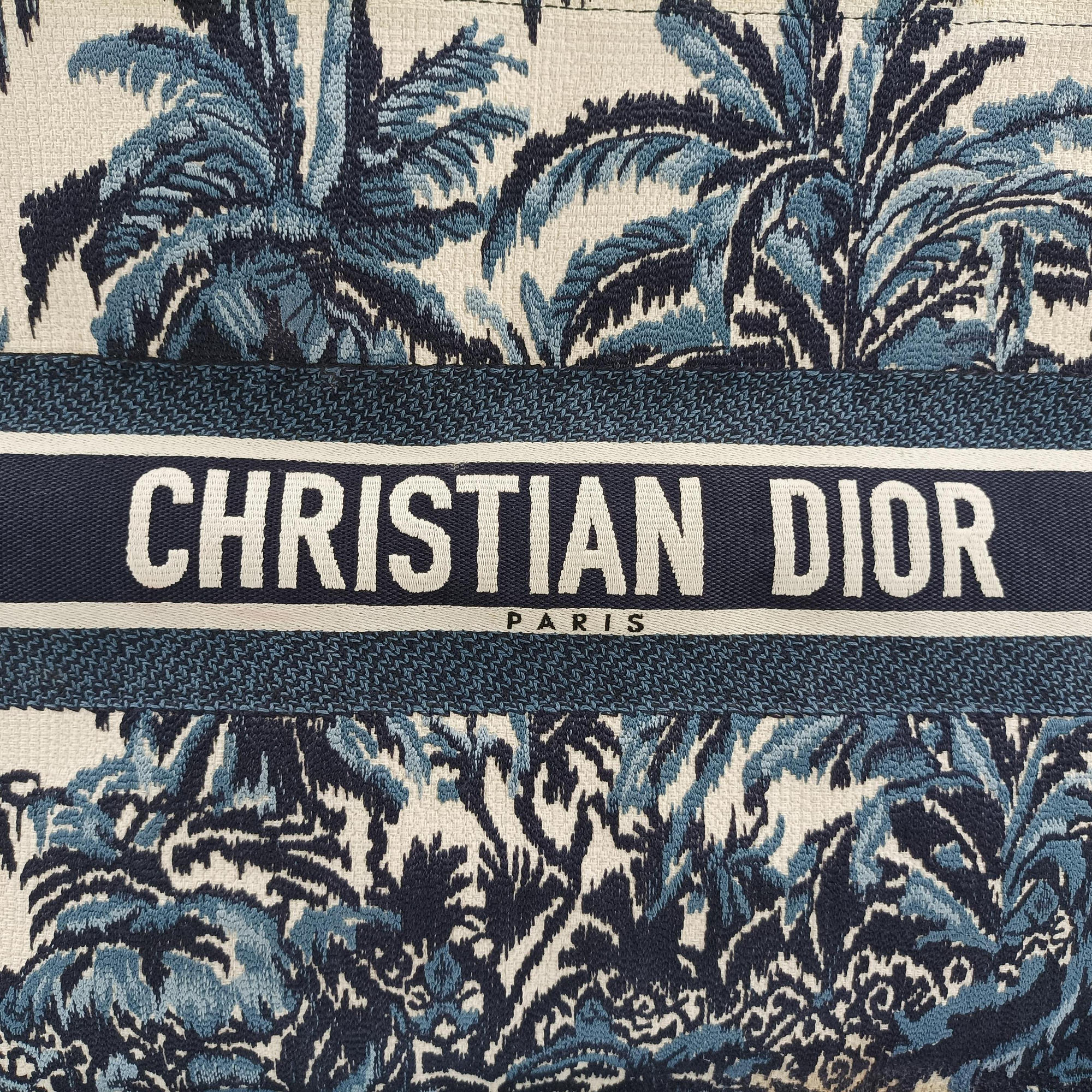 Pre-owned Christian Dior Book Tote Navy Jacquard  handbag | stylenewstar