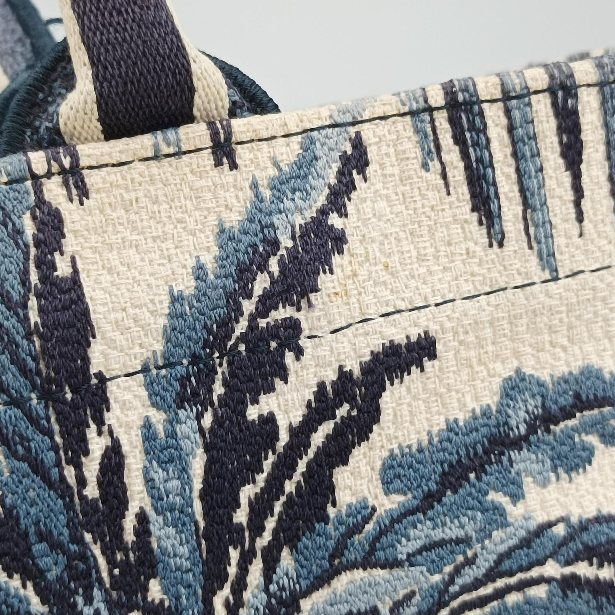 Pre-owned Christian Dior Book Tote Navy Jacquard  handbag | stylenewstar