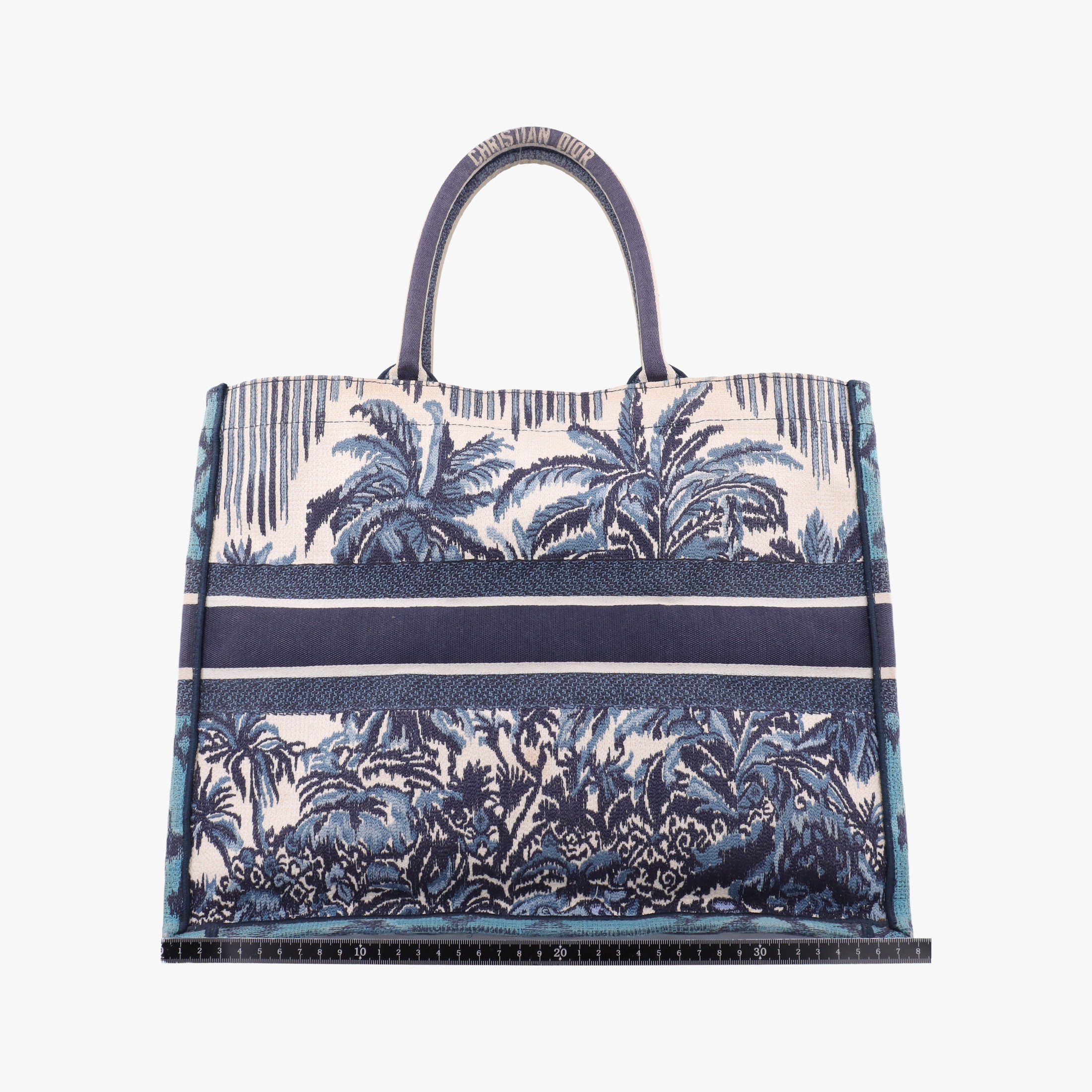 Pre-owned Christian Dior Book Tote Navy Jacquard  handbag | stylenewstar