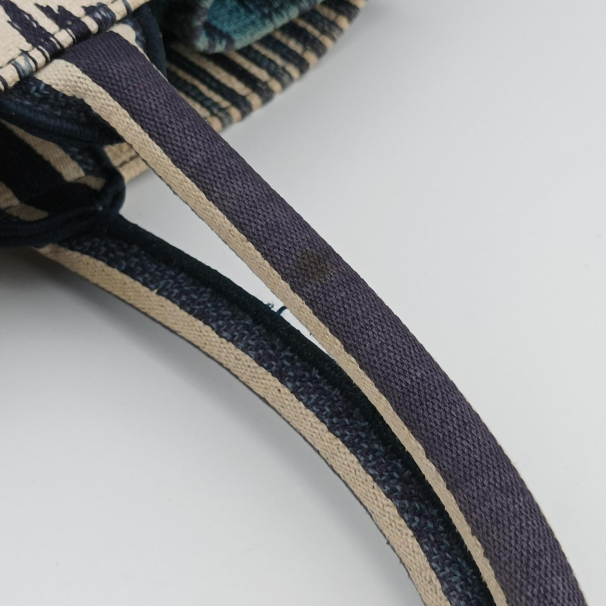Pre-owned Christian Dior Book Tote Navy Jacquard  handbag | stylenewstar