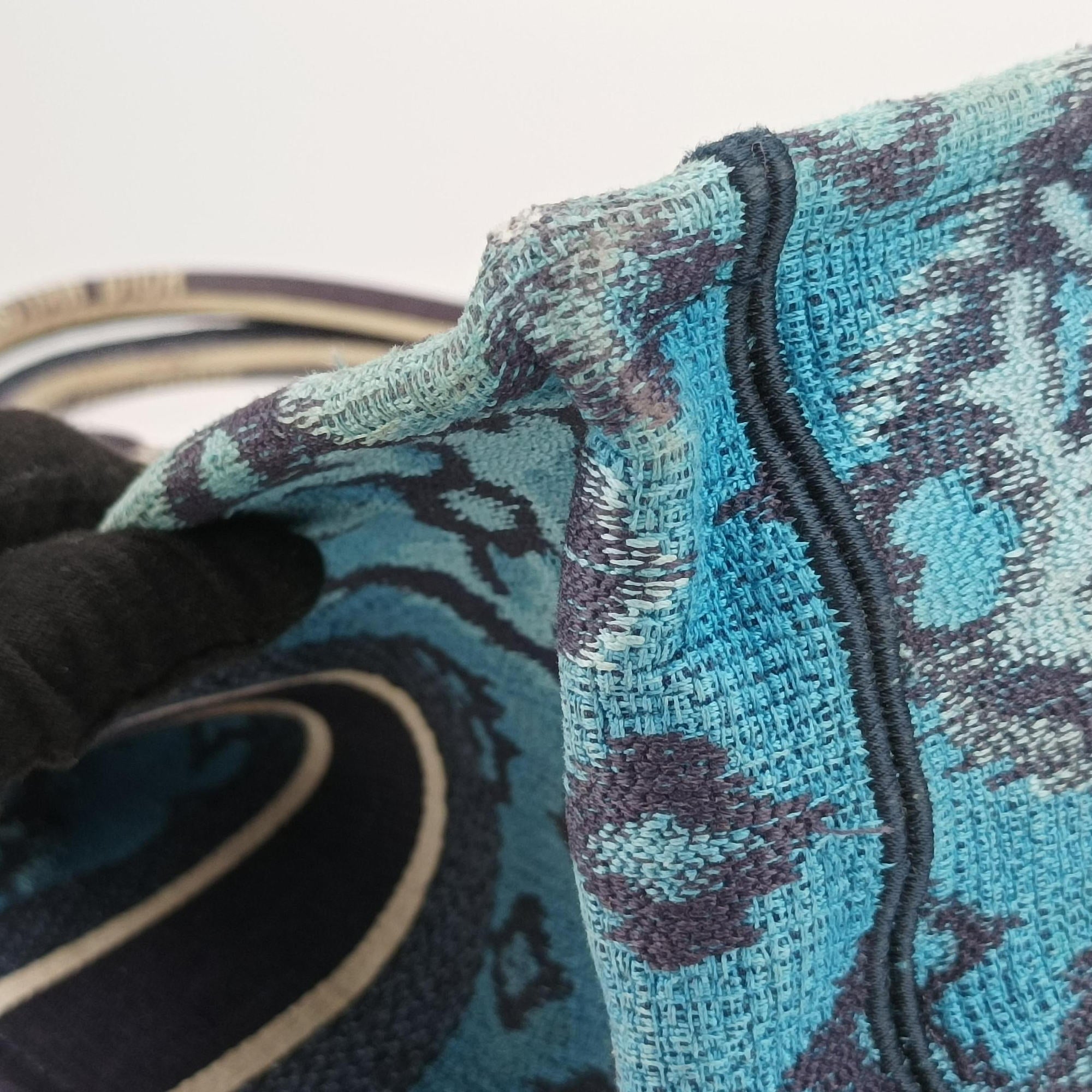 Pre-owned Christian Dior Book Tote Navy Jacquard  handbag | stylenewstar