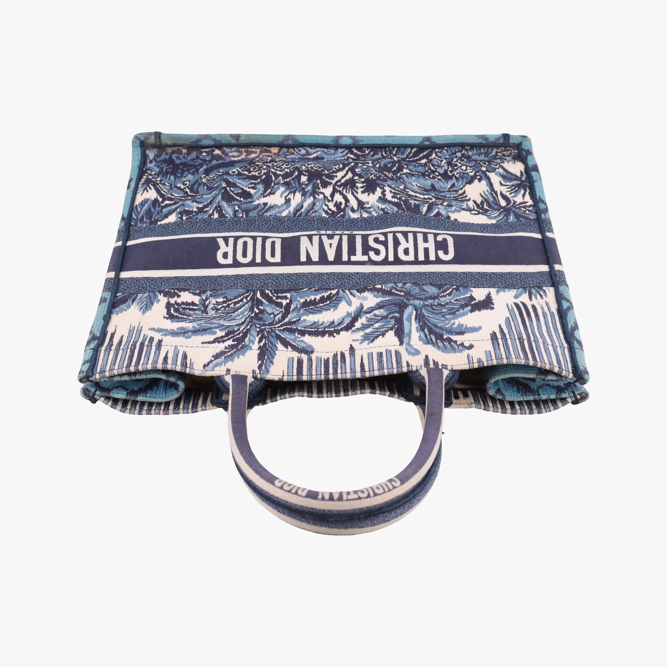 Pre-owned Christian Dior Book Tote Navy Jacquard  handbag | stylenewstar