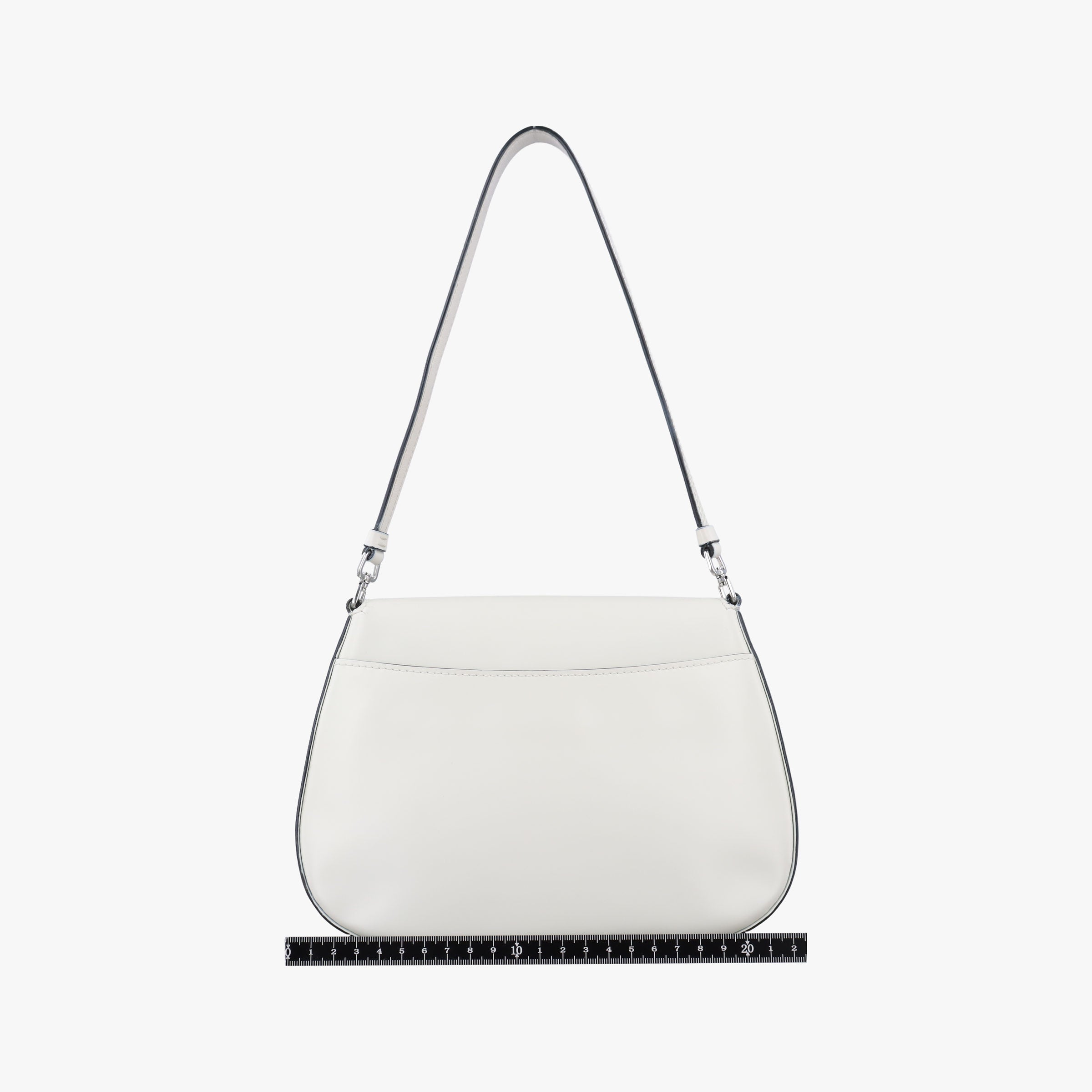 Pre-owned Prada Cleo Flap White Leather  shoulderbag | stylenewstar
