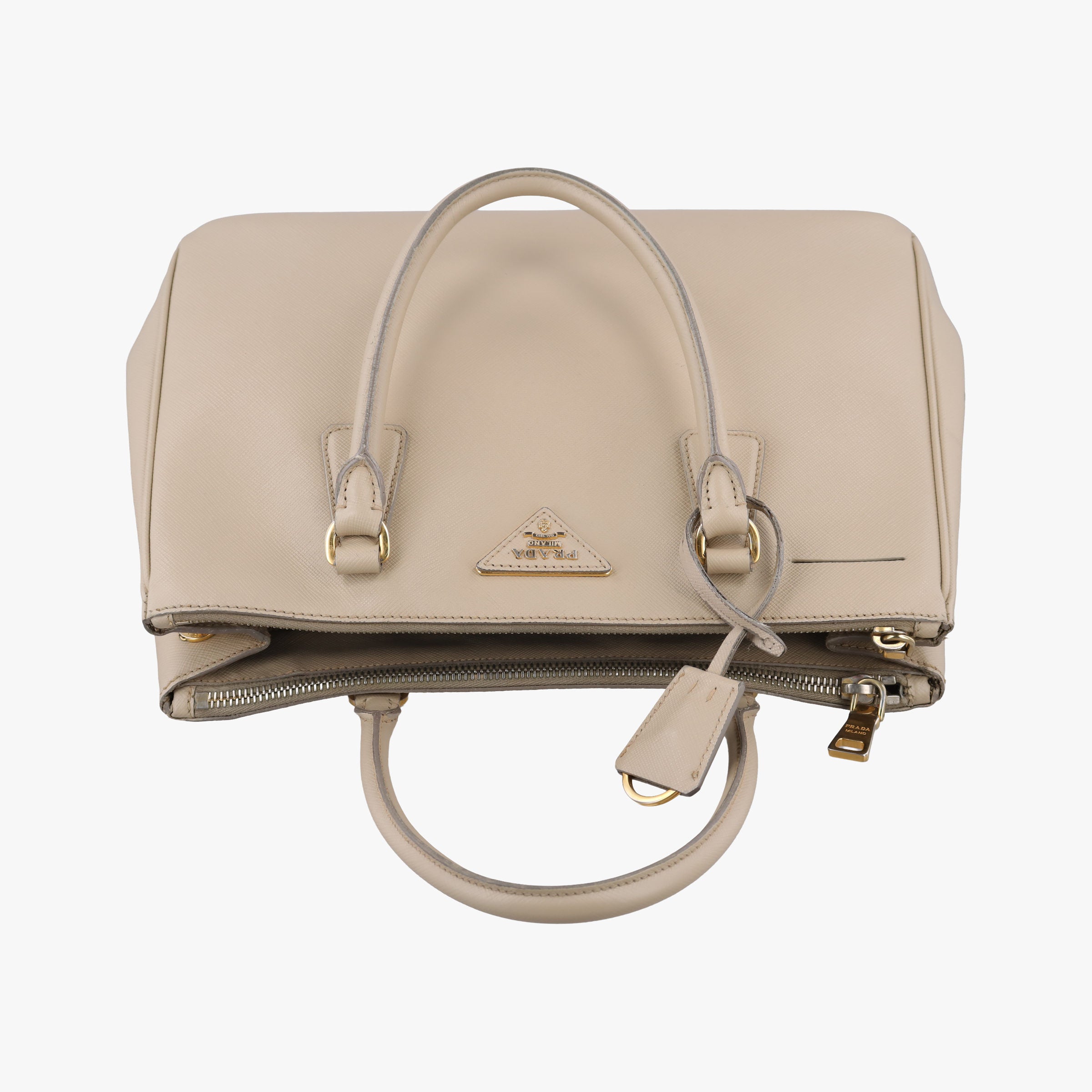Pre-owned Prada Galleria Beige SAFFIANO Leather BN2274 shoulderbag | stylenewstar