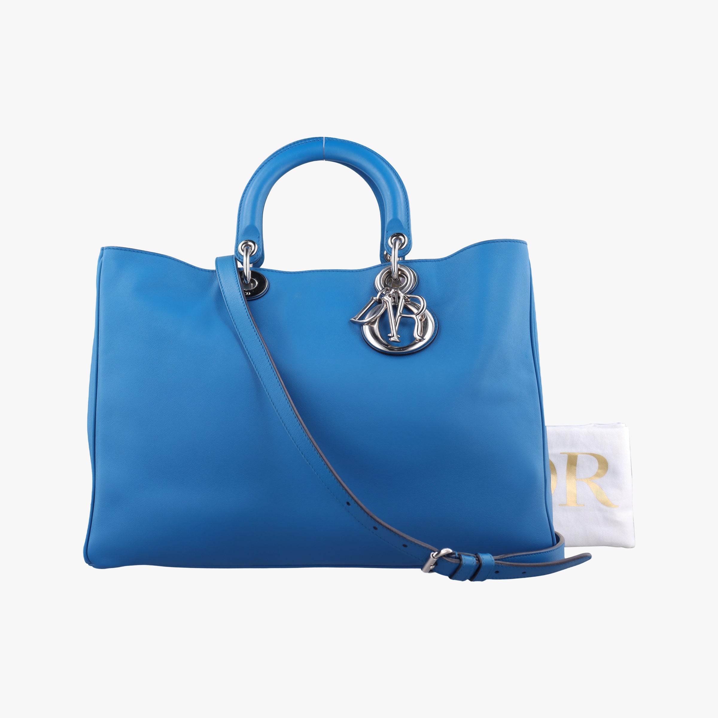 Pre-owned Christian Dior Diorissimo Blue Leather  shoulderbag | stylenewstar