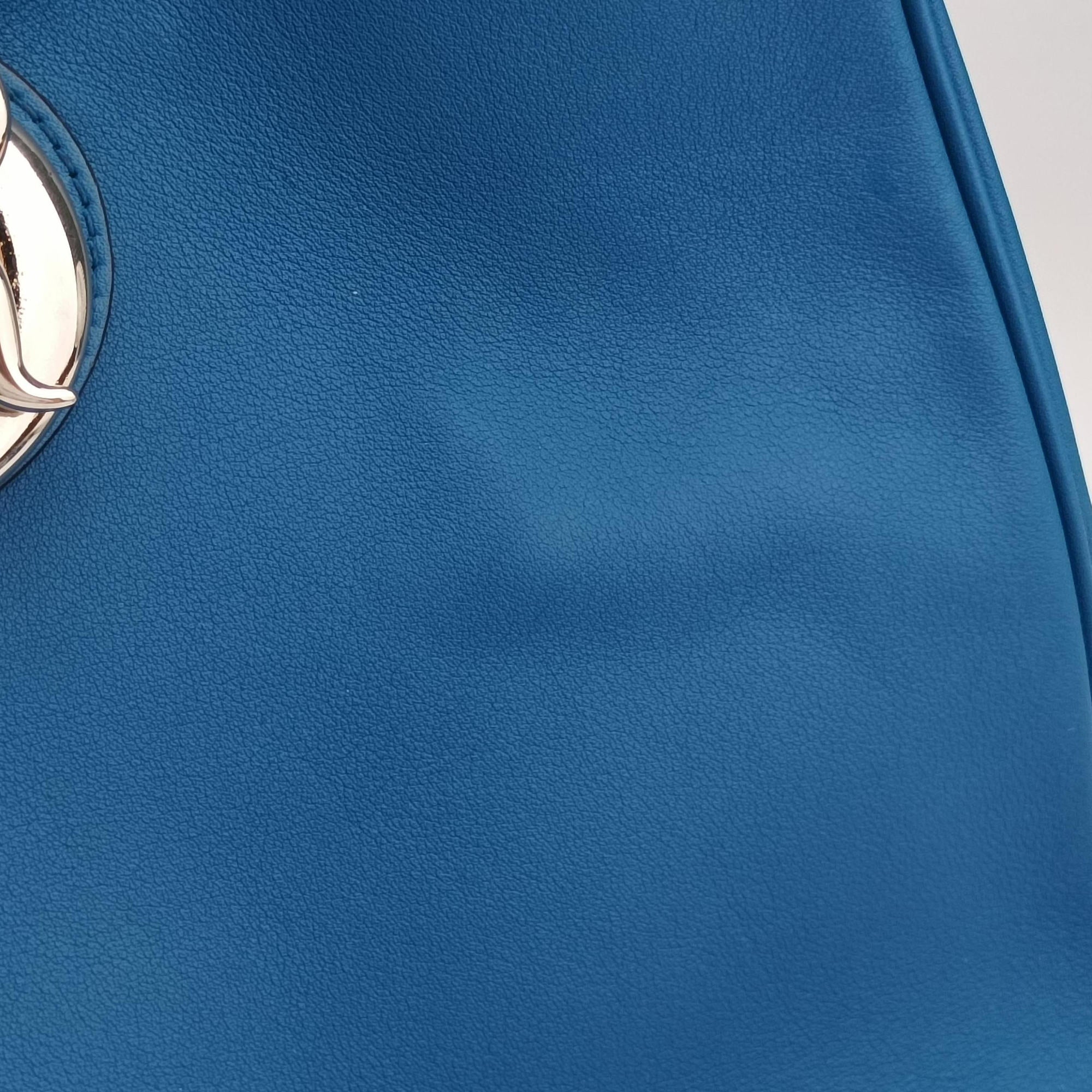 Pre-owned Christian Dior Diorissimo Blue Leather  shoulderbag | stylenewstar