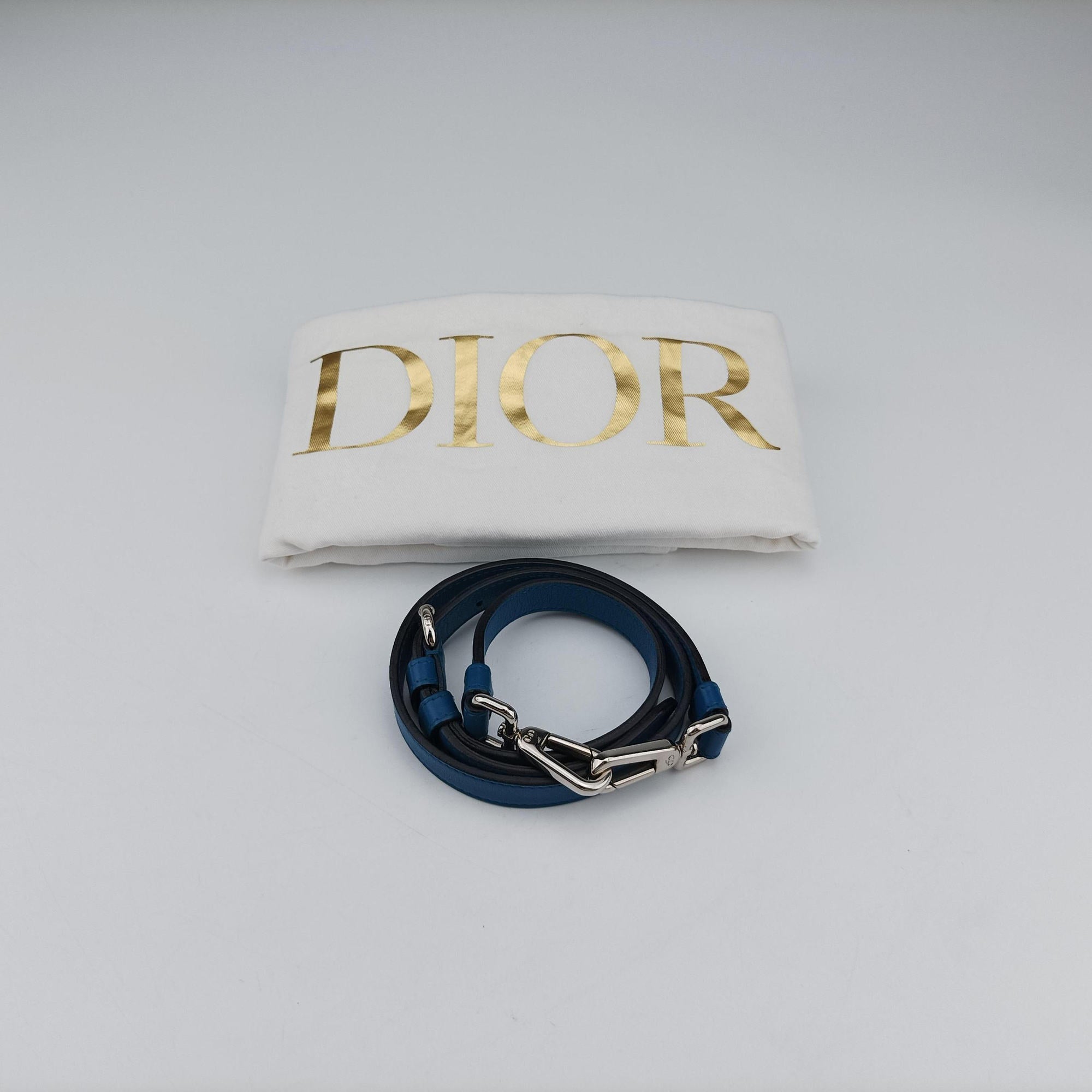 Pre-owned Christian Dior Diorissimo Blue Leather  shoulderbag | stylenewstar