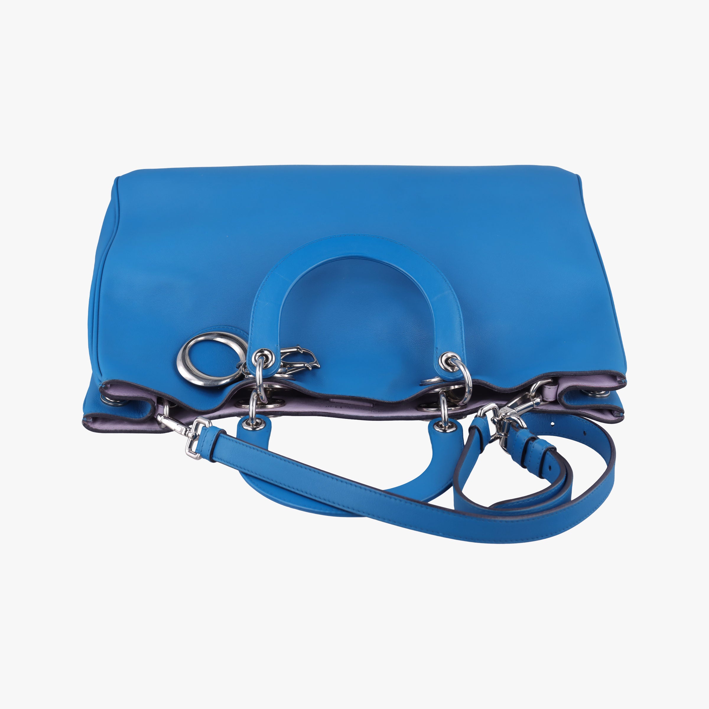 Pre-owned Christian Dior Diorissimo Blue Leather  shoulderbag | stylenewstar