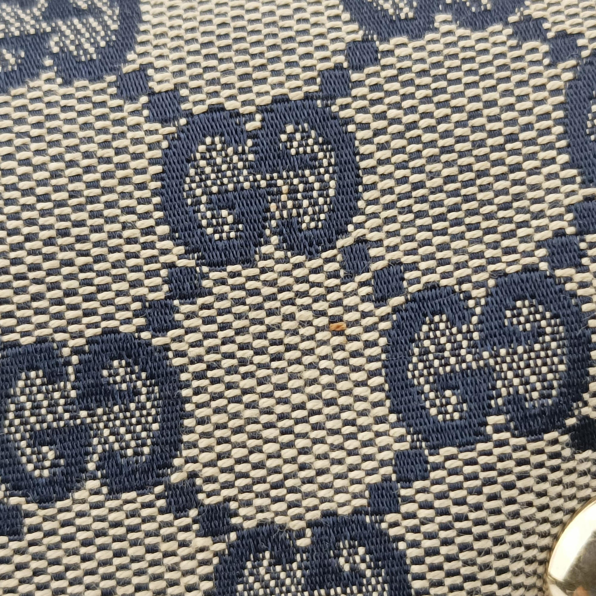 Pre-owned Gucci Sherry Line Navy×beige Leather×Canvas 247205 handbag | stylenewstar
