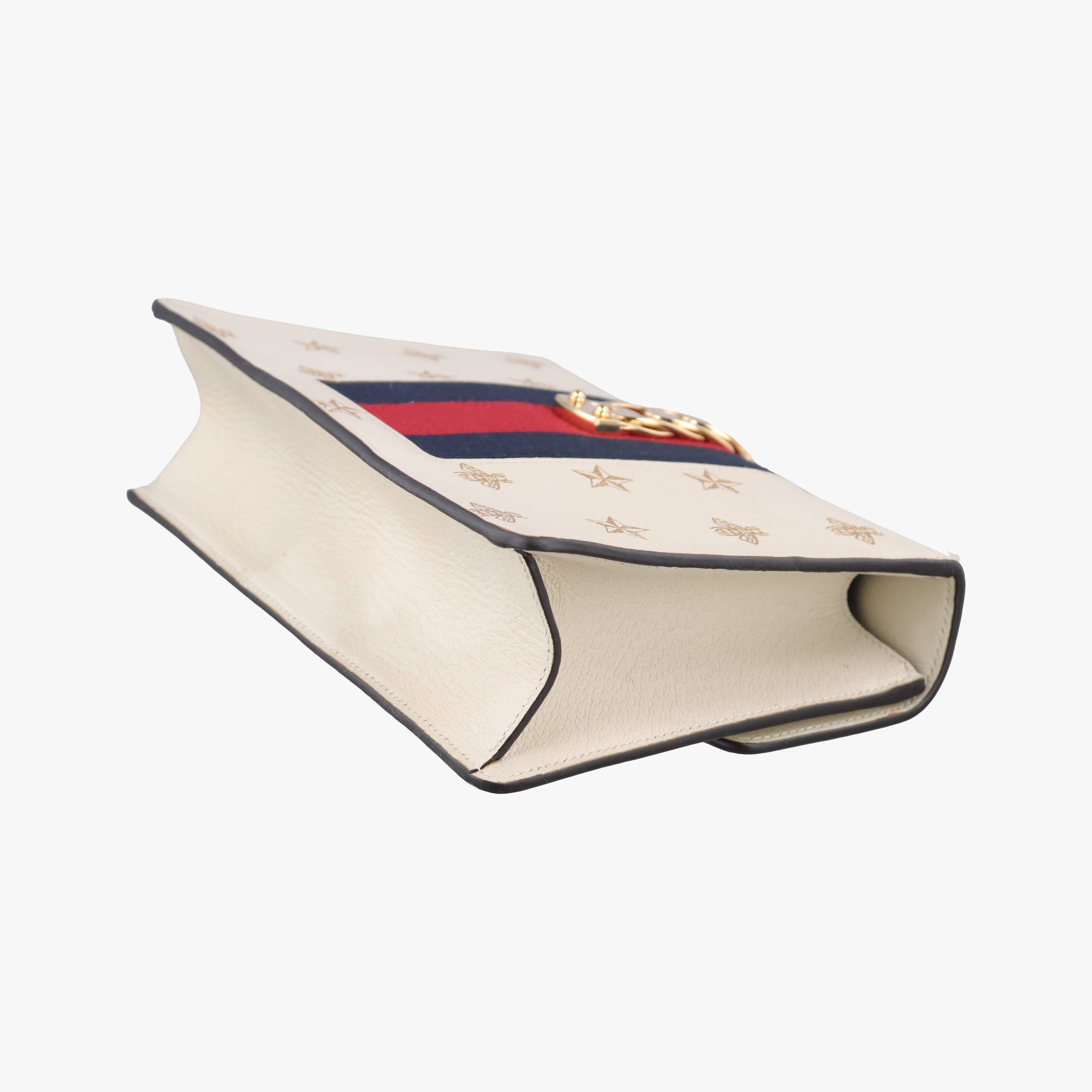 Secondhand Gucci Sylvie Ivory×Navy×Red Leather 524405 shoulderbag | stylenewstar