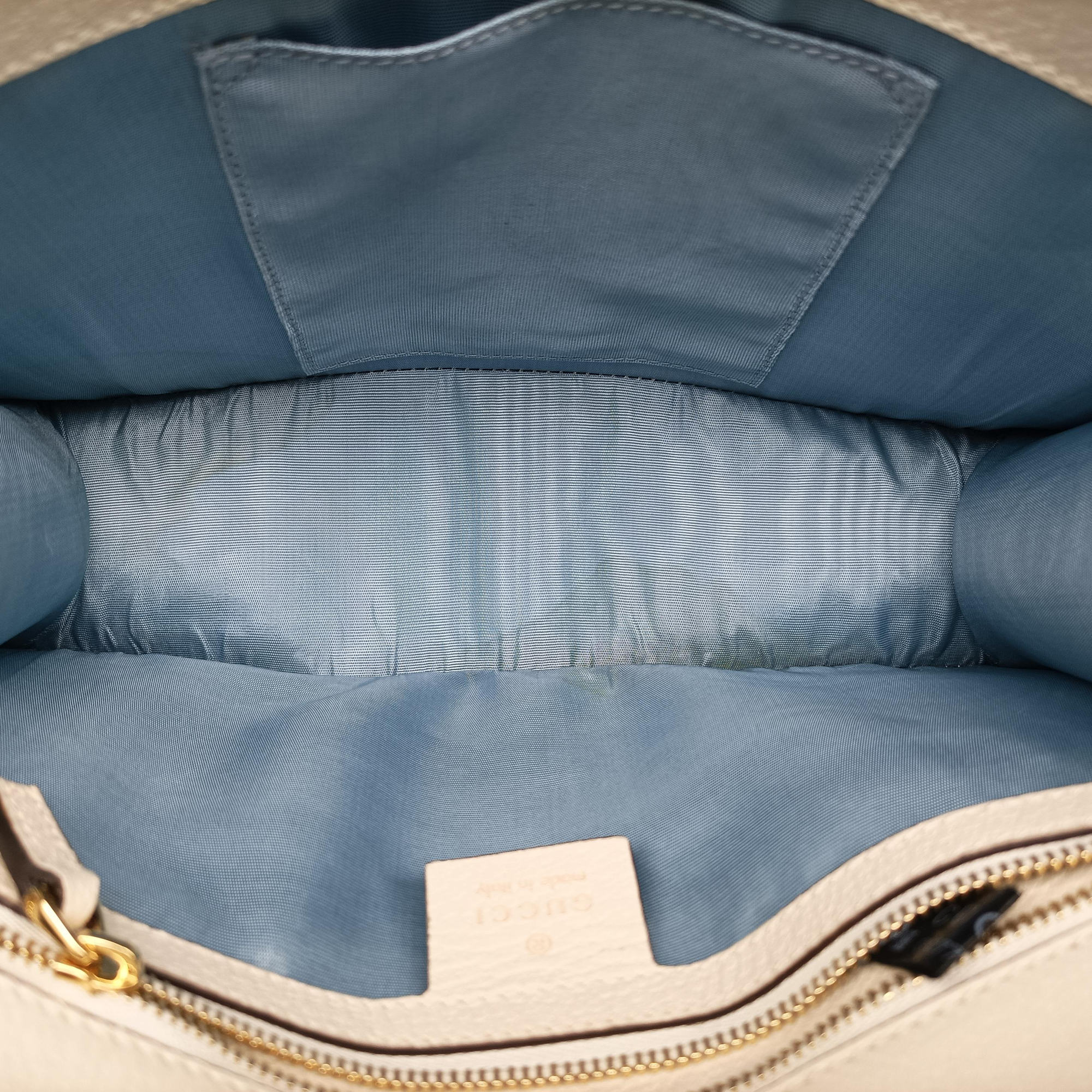 Secondhand Gucci Sylvie Ivory×Navy×Red Leather 524405 shoulderbag | stylenewstar