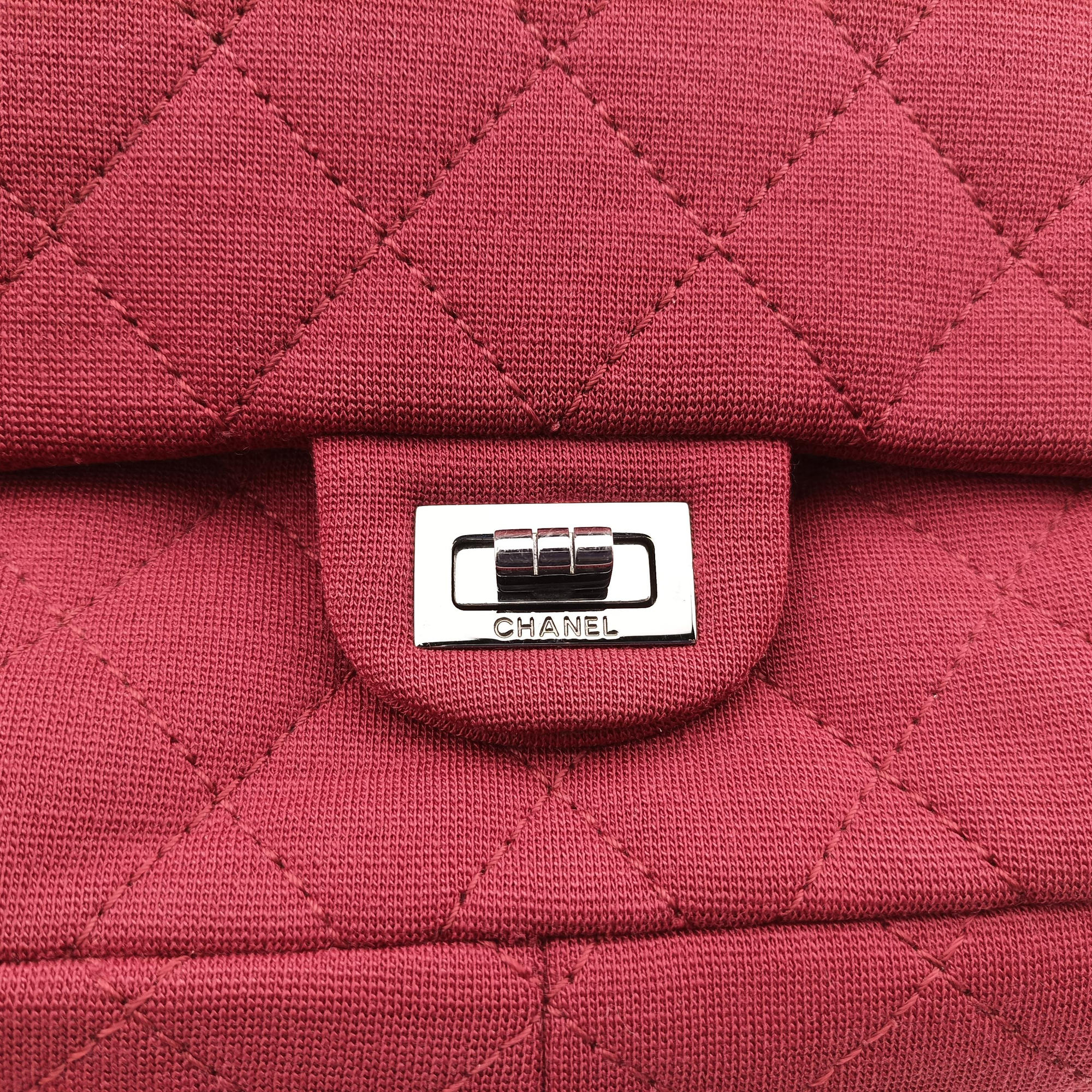 Vintage Chanel 2.55 Matelasse Red Cotton Jersey A37587 shoulderbag | stylenewstar