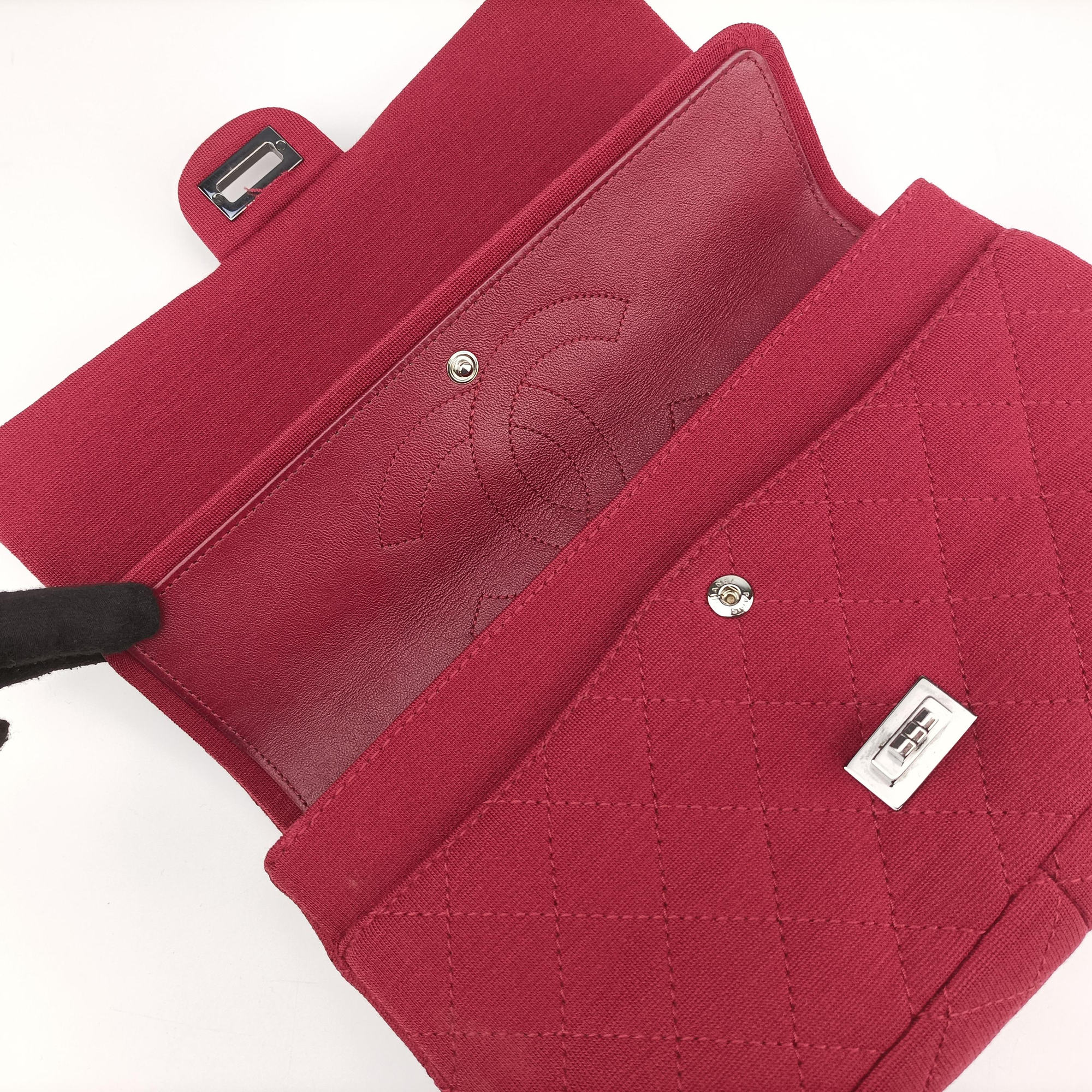 Vintage Chanel 2.55 Matelasse Red Cotton Jersey A37587 shoulderbag | stylenewstar