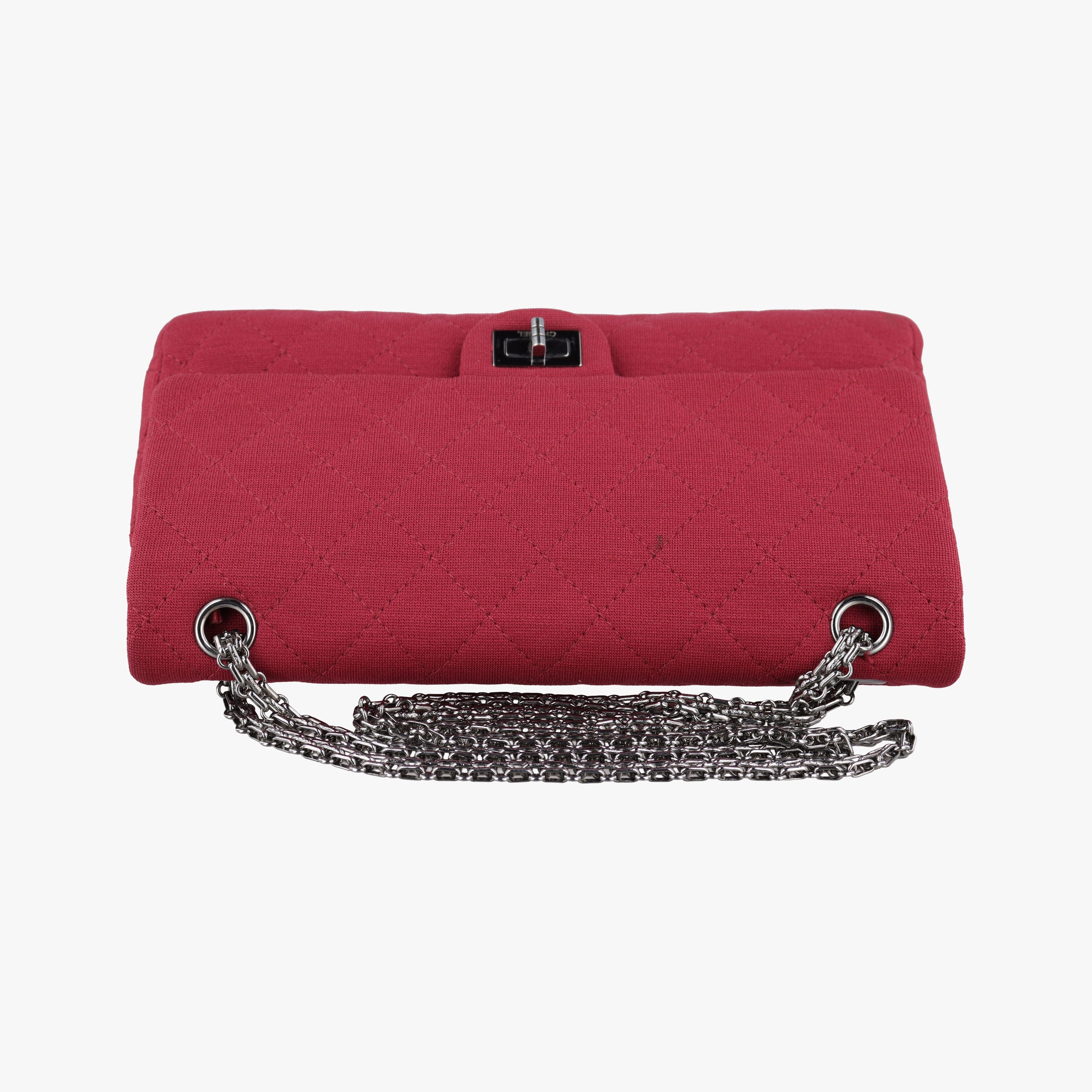 Vintage Chanel 2.55 Matelasse Red Cotton Jersey A37587 shoulderbag | stylenewstar