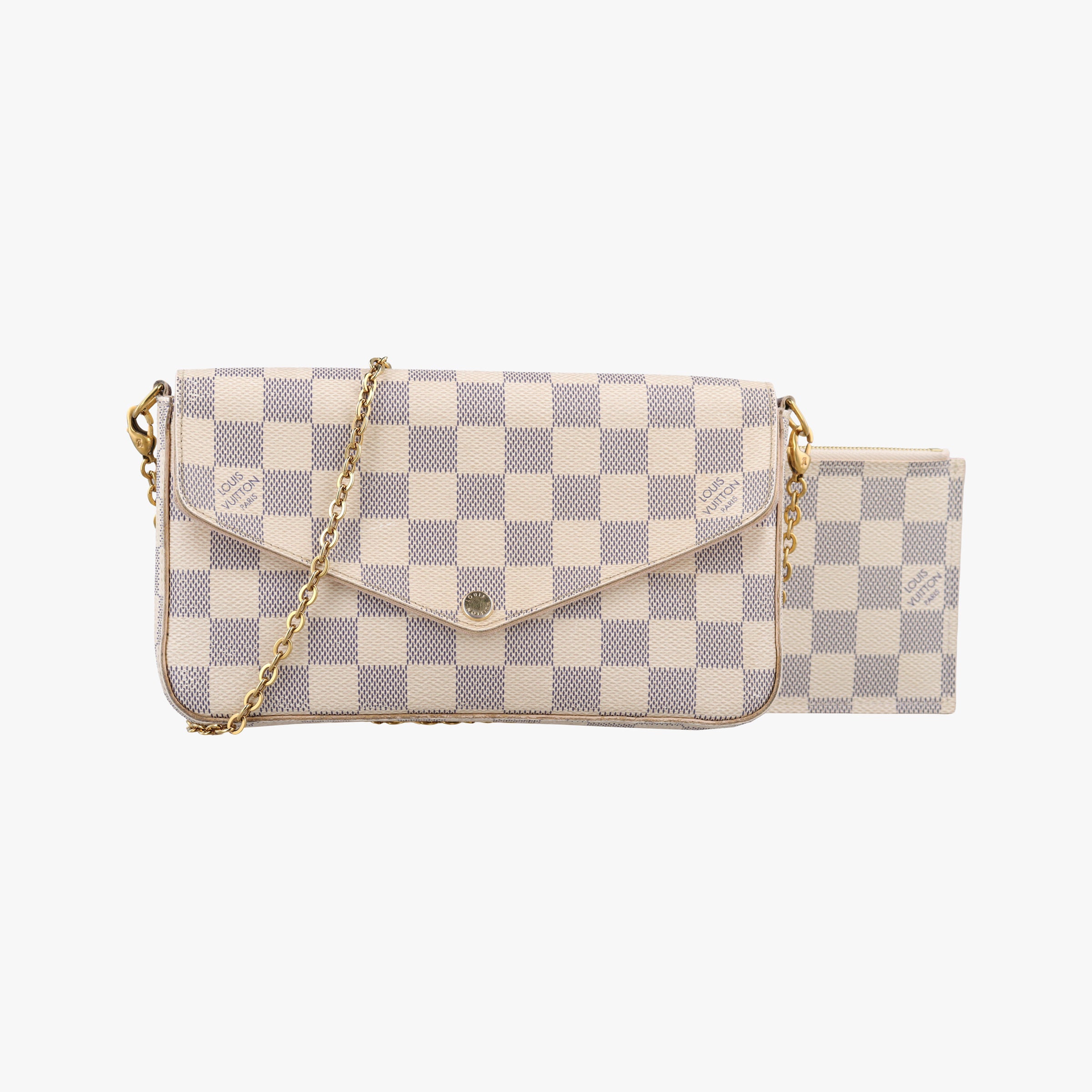 Pre-owned Louis Vuitton Pochette FeLICIE AZUR Damier Canvas N63106 shoulderbag | stylenewstar