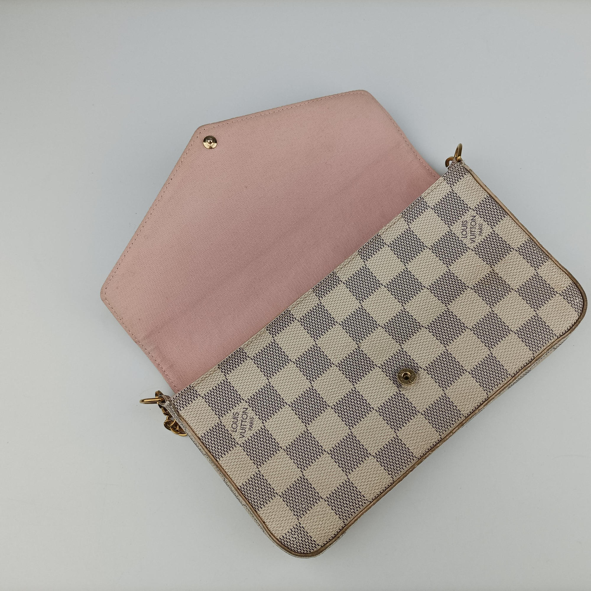 Pre-owned Louis Vuitton Pochette FeLICIE AZUR Damier Canvas N63106 shoulderbag | stylenewstar