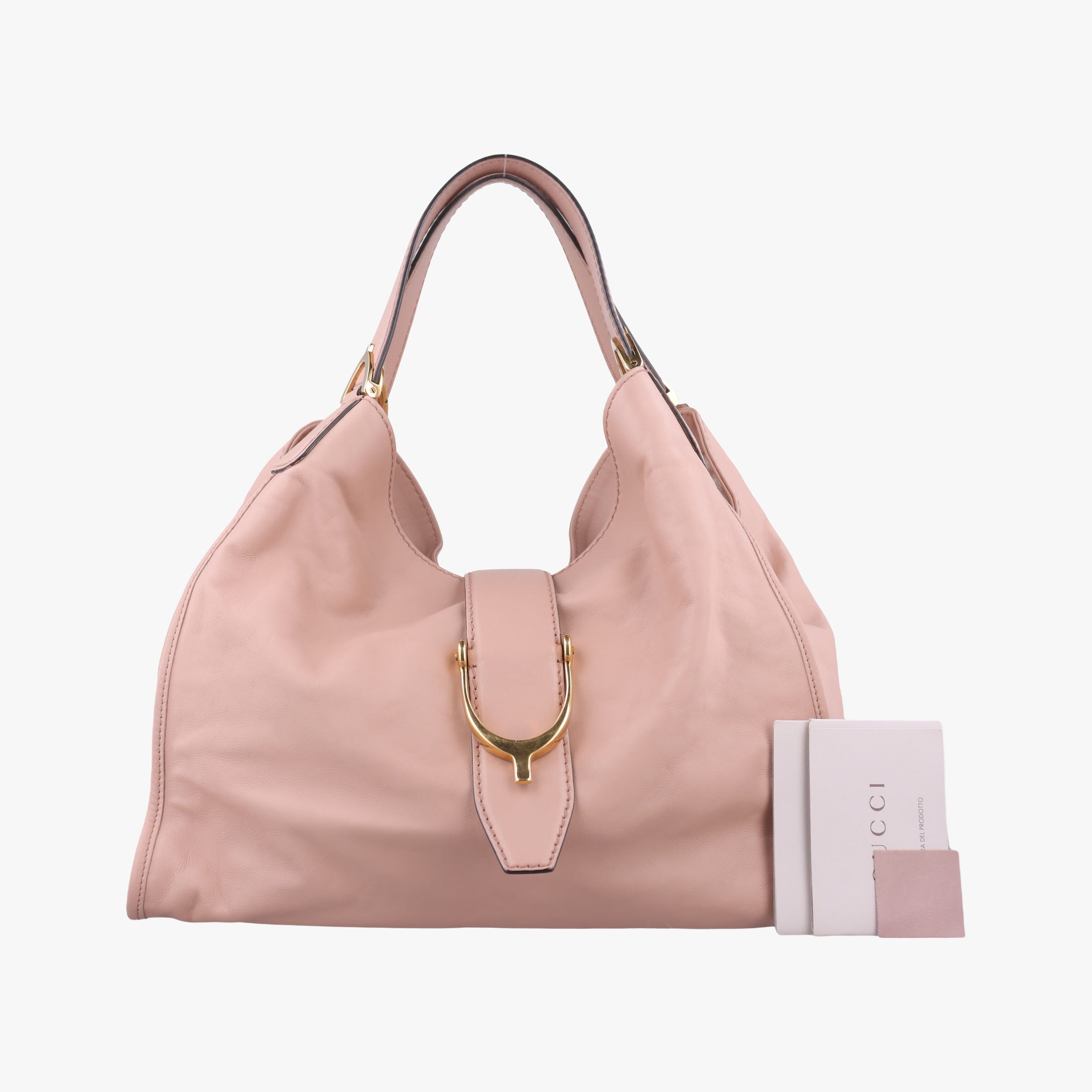 Pre-owned Gucci Soft Stirrup Pink Leather 296856 shoulderbag | stylenewstar