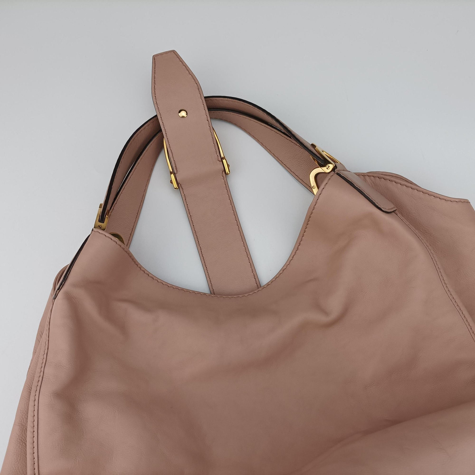Pre-owned Gucci Soft Stirrup Pink Leather 296856 shoulderbag | stylenewstar