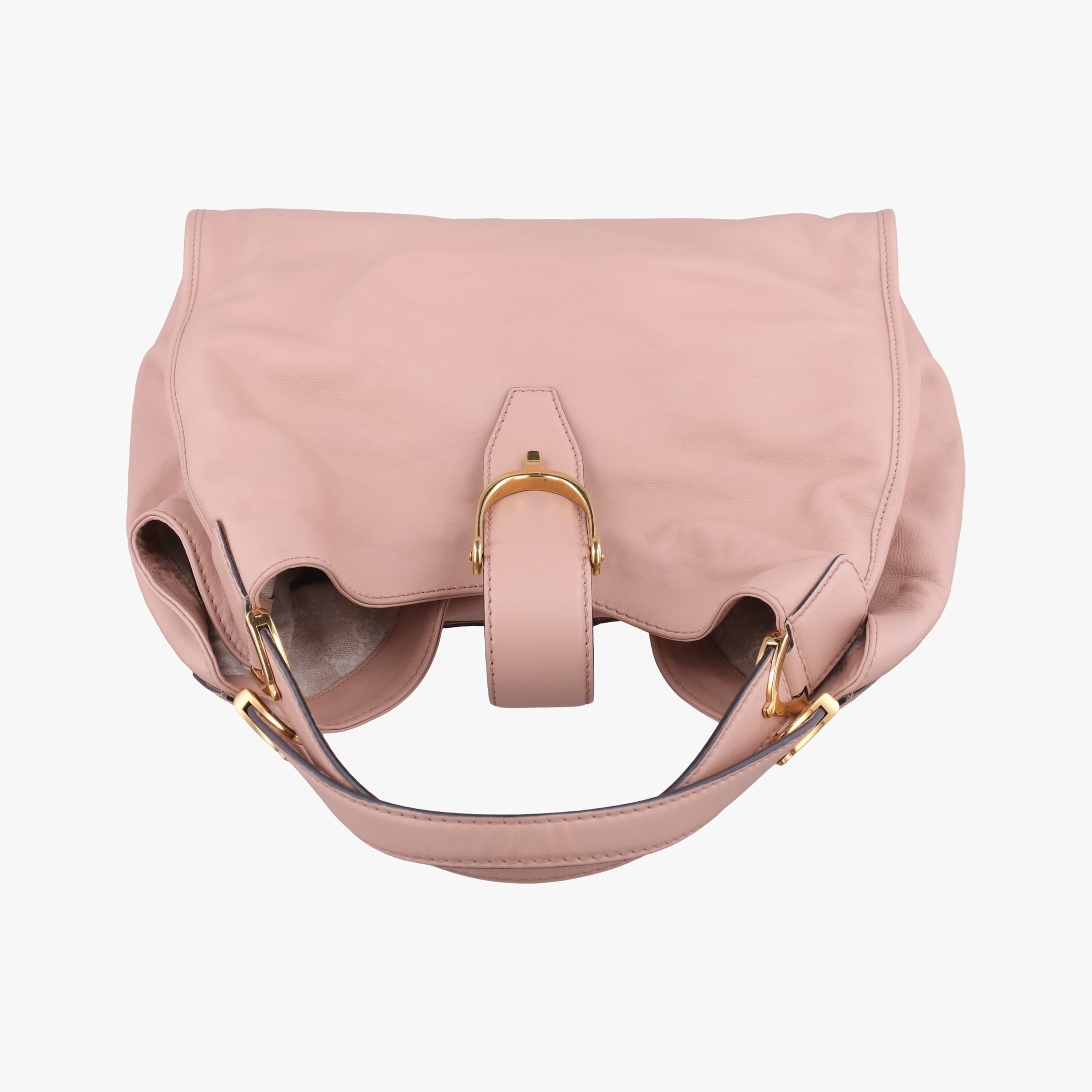 Pre-owned Gucci Soft Stirrup Pink Leather 296856 shoulderbag | stylenewstar