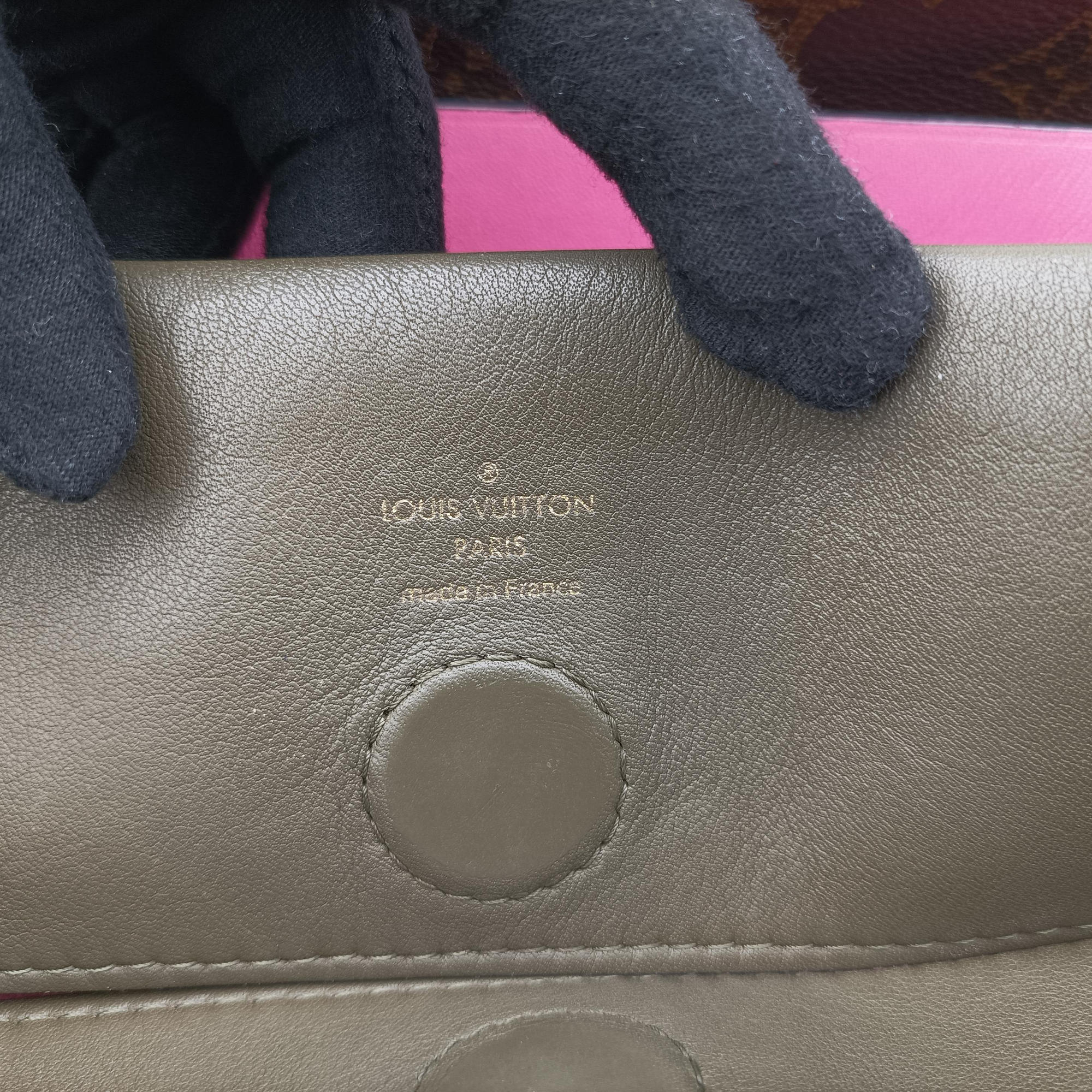 Pre-owned Louis Vuitton Tuileries Bezas Brown×KHAKI Monogram Canvas×calf leather M43159 shoulderbag | stylenewstar