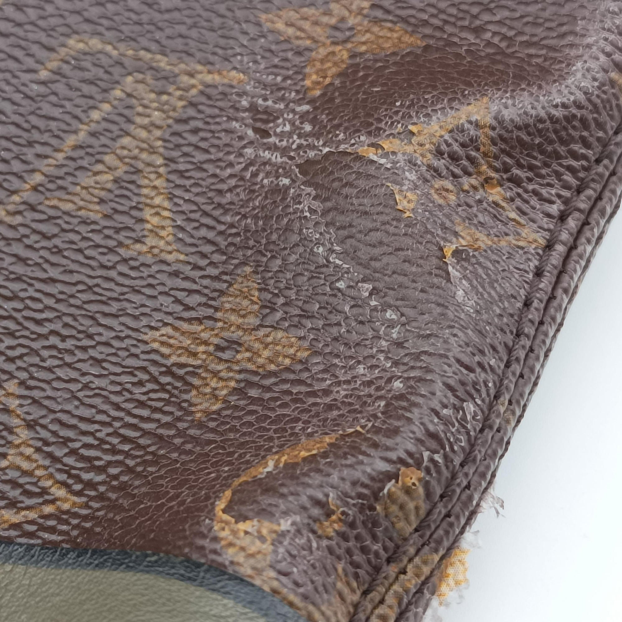 Pre-owned Louis Vuitton Tuileries Bezas Brown×KHAKI Monogram Canvas×calf leather M43159 shoulderbag | stylenewstar