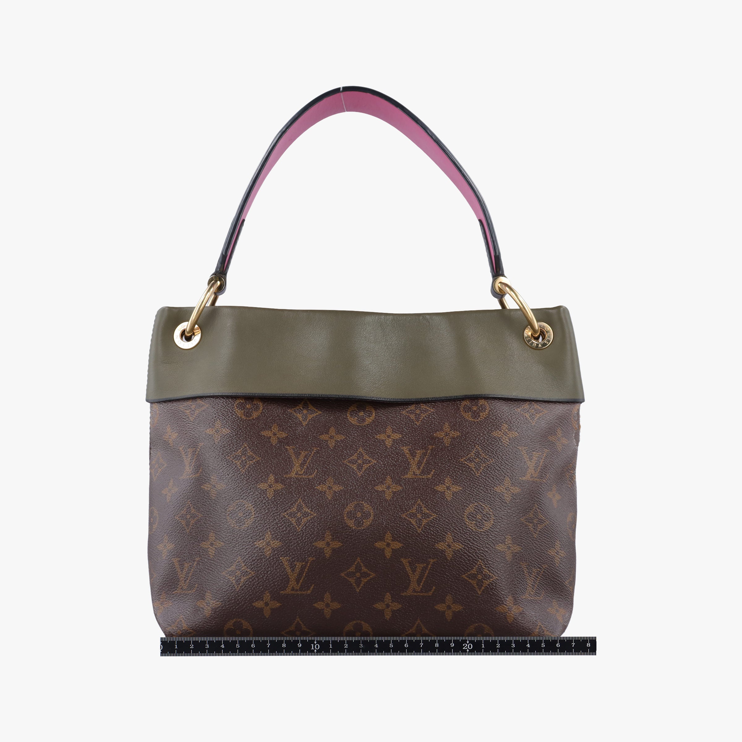 Pre-owned Louis Vuitton Tuileries Bezas Brown×KHAKI Monogram Canvas×calf leather M43159 shoulderbag | stylenewstar