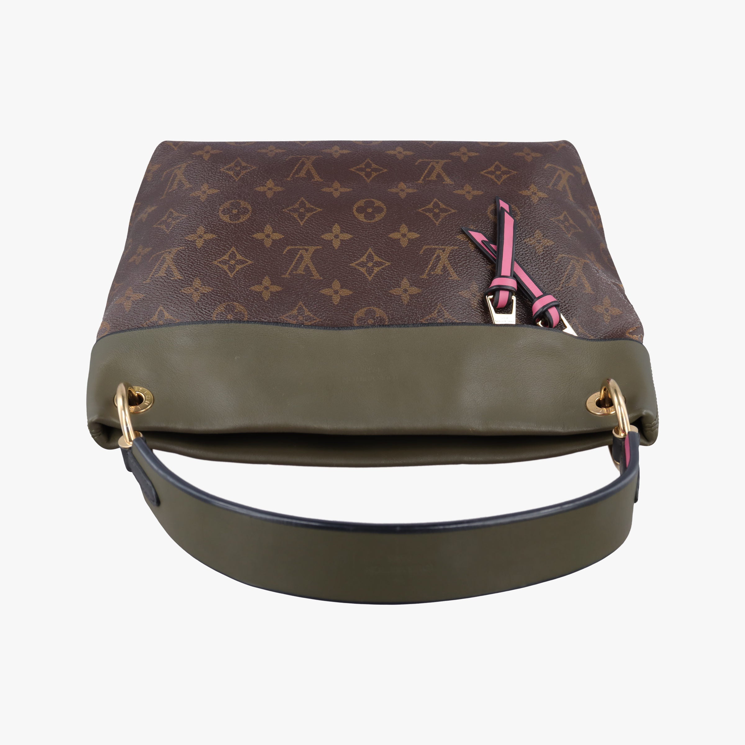 Pre-owned Louis Vuitton Tuileries Bezas Brown×KHAKI Monogram Canvas×calf leather M43159 shoulderbag | stylenewstar