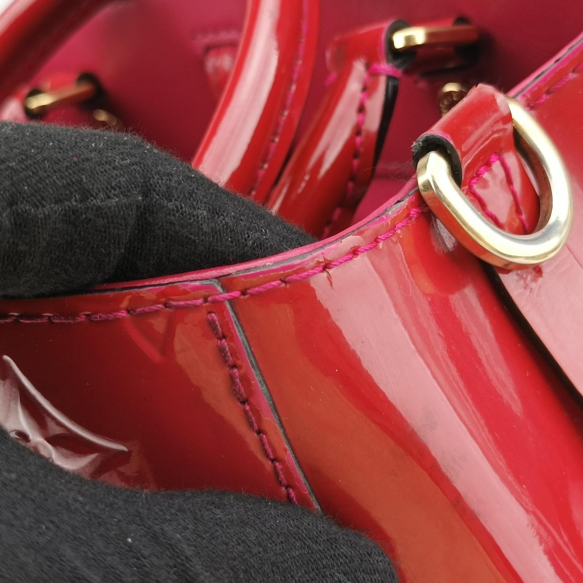 Pre-owned Louis Vuitton MONTAIGNE BB CERISE Vernis M50170 shoulderbag | stylenewstar