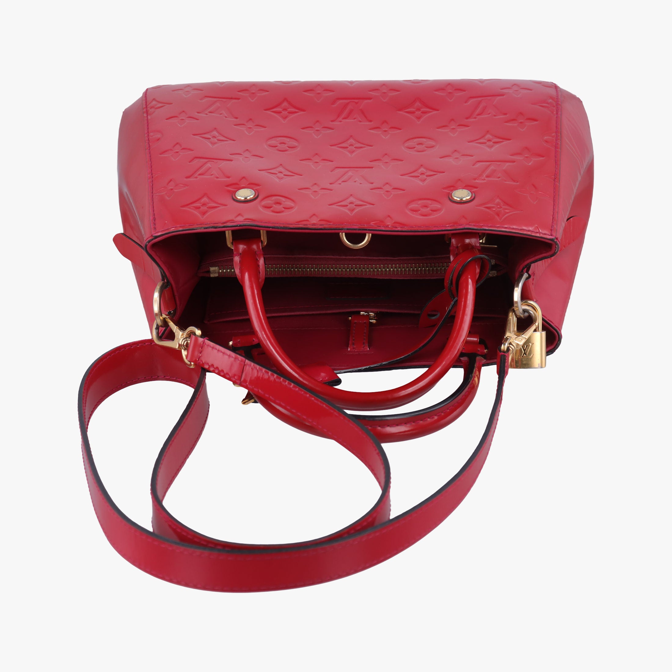 Pre-owned Louis Vuitton MONTAIGNE BB CERISE Vernis M50170 shoulderbag | stylenewstar