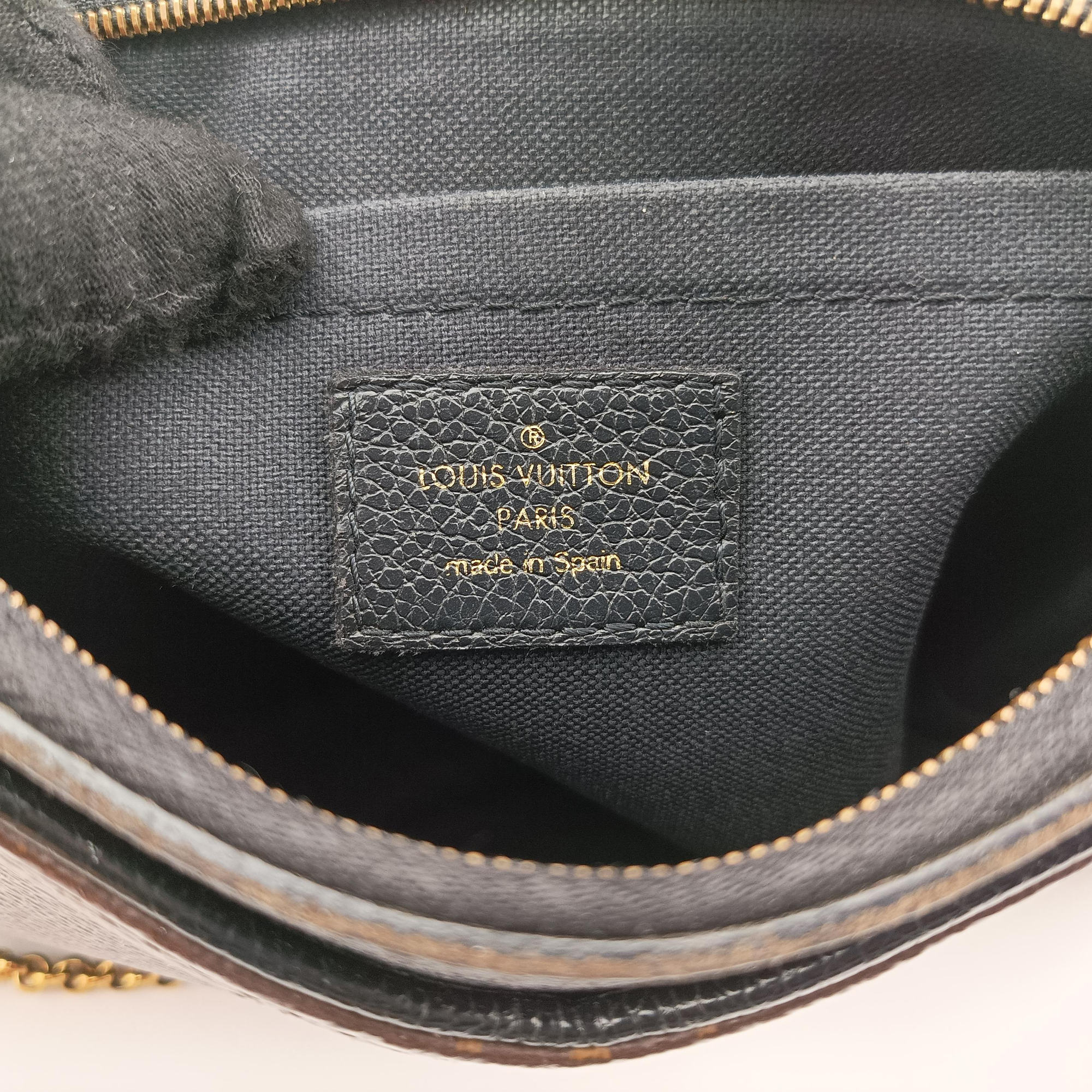 Pre-owned Louis Vuitton PALLAS Clutch brown×Marine Monogram Canvas×calf leather M41639 shoulderbag | stylenewstar