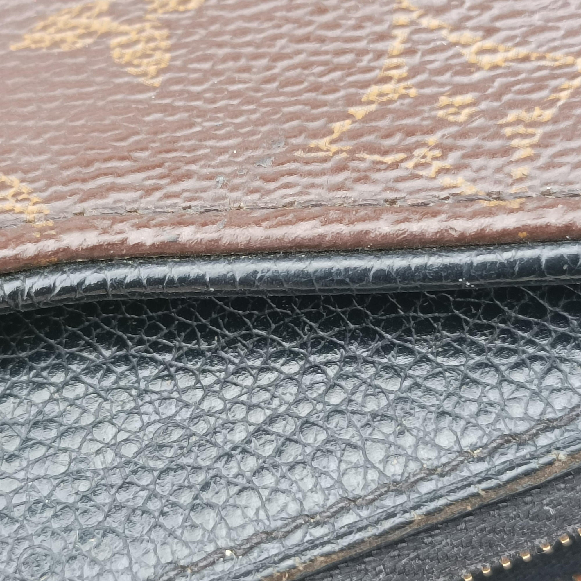 Pre-owned Louis Vuitton PALLAS Clutch brown×Marine Monogram Canvas×calf leather M41639 shoulderbag | stylenewstar