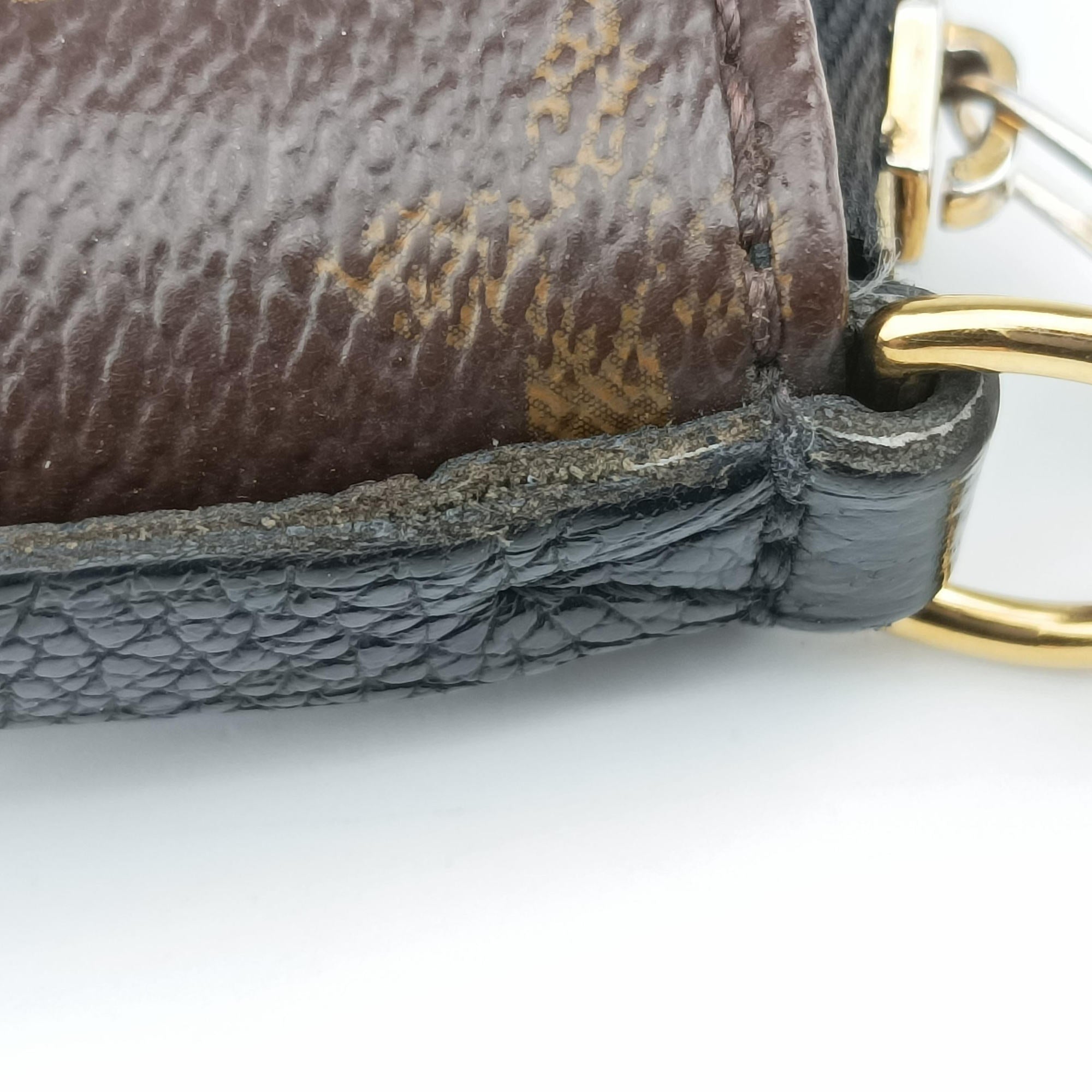 Pre-owned Louis Vuitton PALLAS Clutch brown×Marine Monogram Canvas×calf leather M41639 shoulderbag | stylenewstar
